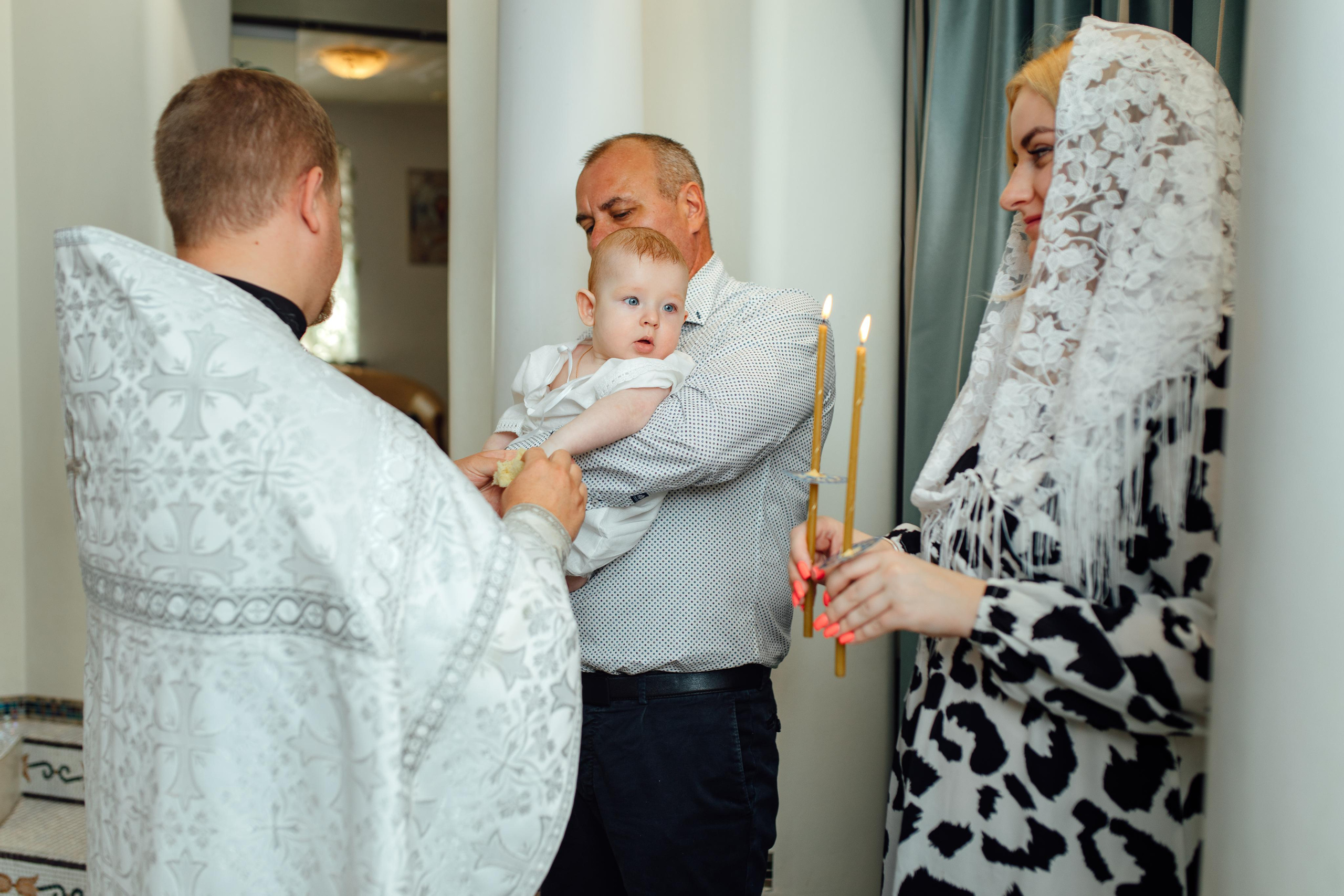 Таинство крещения Клима, храм Святой Троицы, август 2023