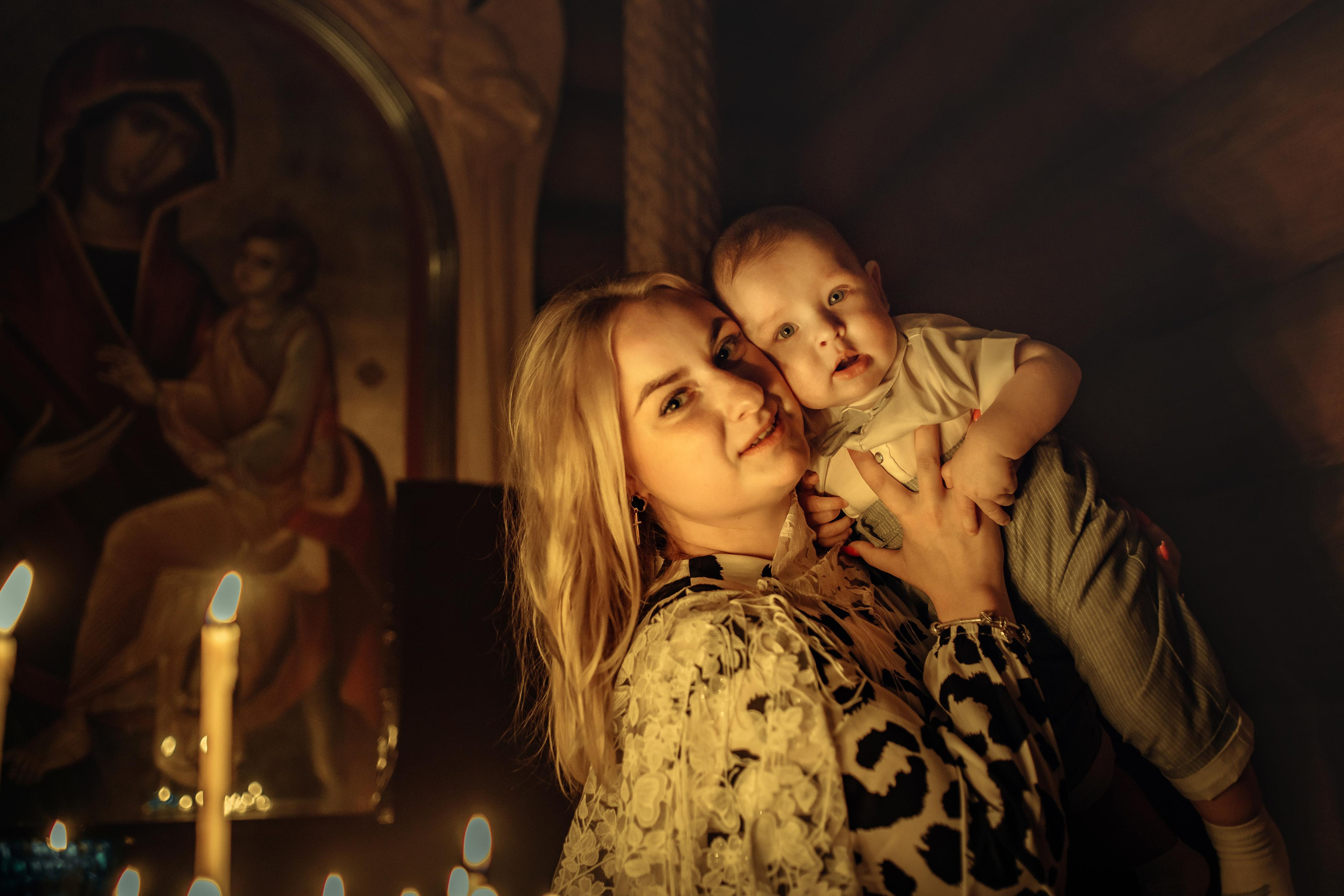 Таинство крещения Клима, храм Святой Троицы, август 2023