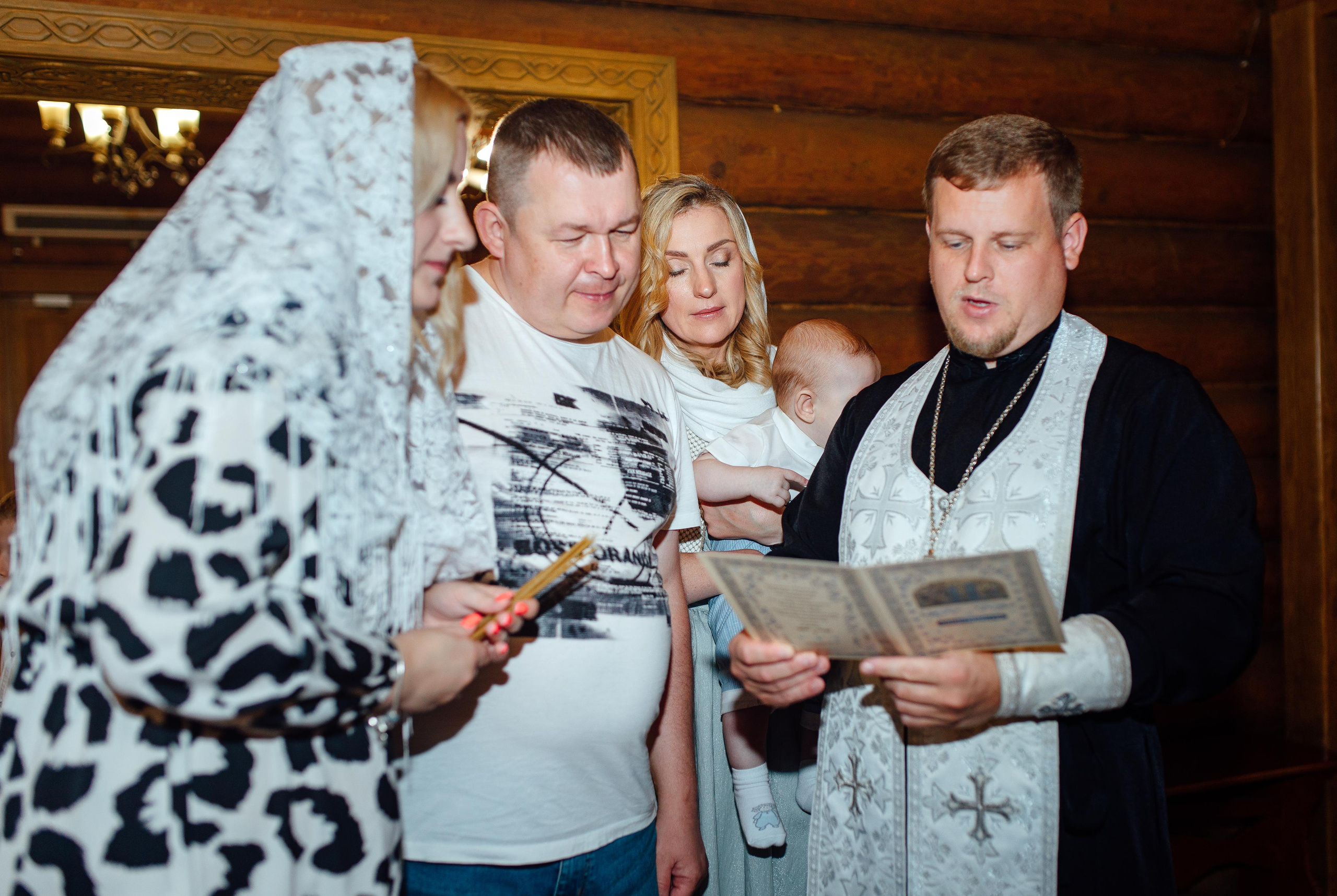 Таинство крещения Клима, храм Святой Троицы, август 2023