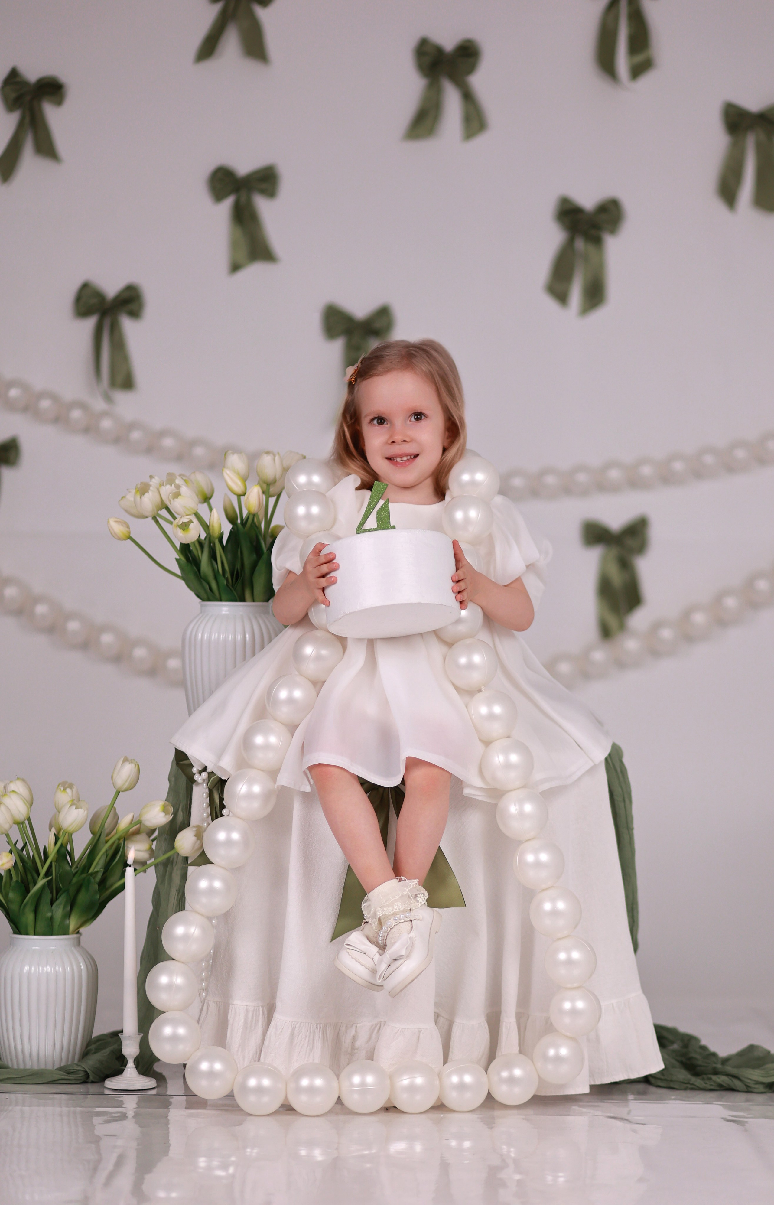 Зеленые бантики. Детский семейный фотограф Краснодар