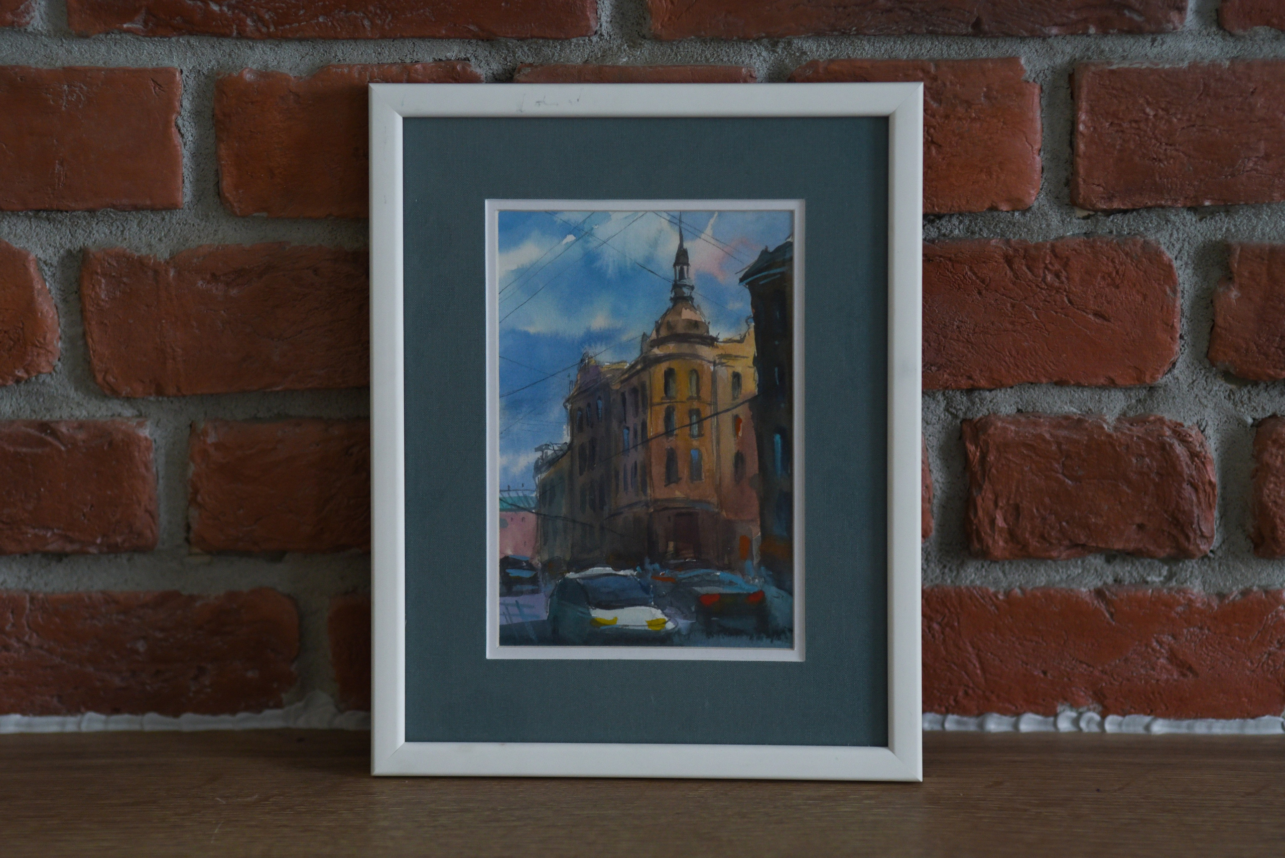 Бумага, акварель, багет, стекло 20×30 см 50€