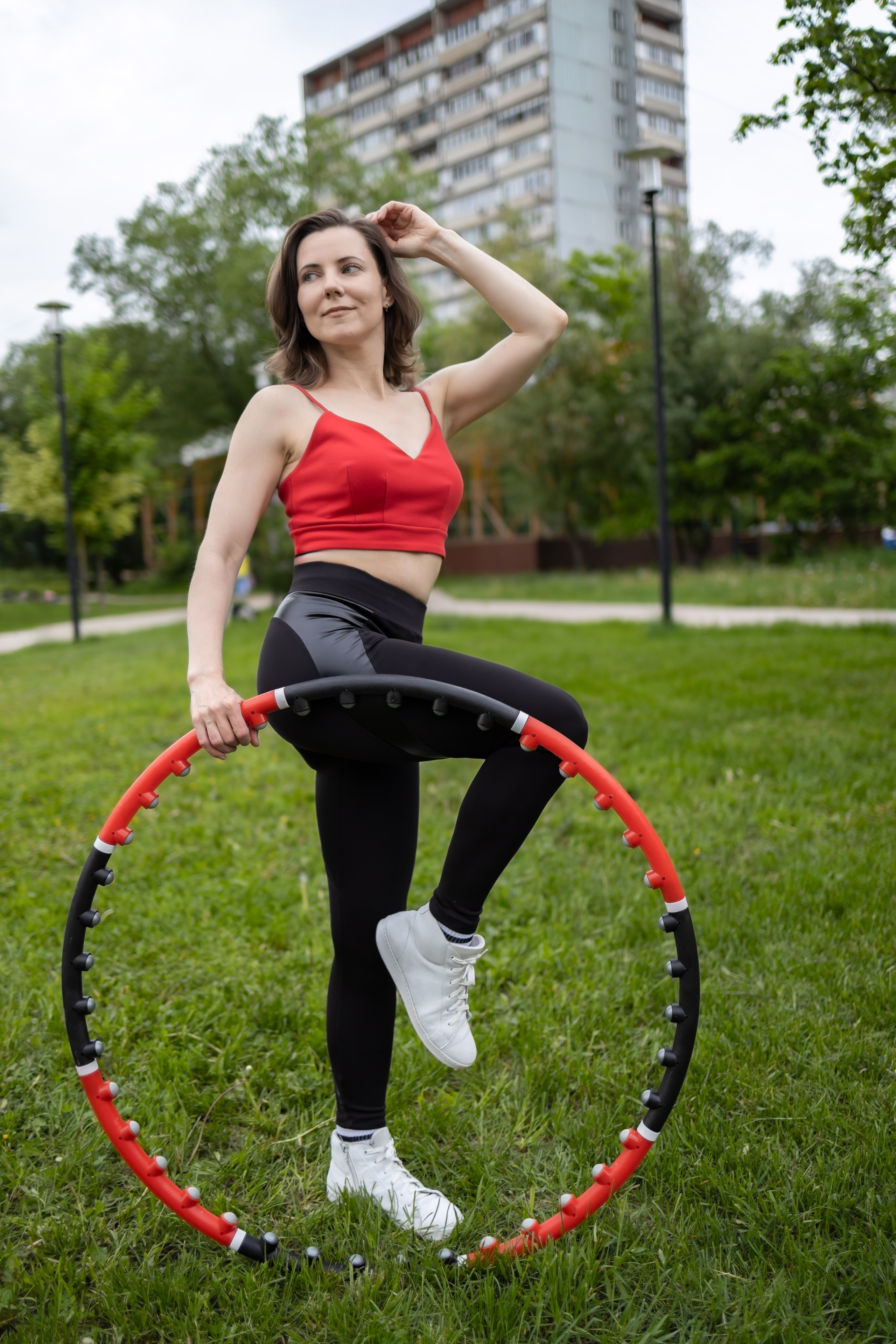 Спортивная фотосессия с хула хупом и йога, пилатес. Репортажный, семейный и студийный фотограф в Москве Демин Алексей