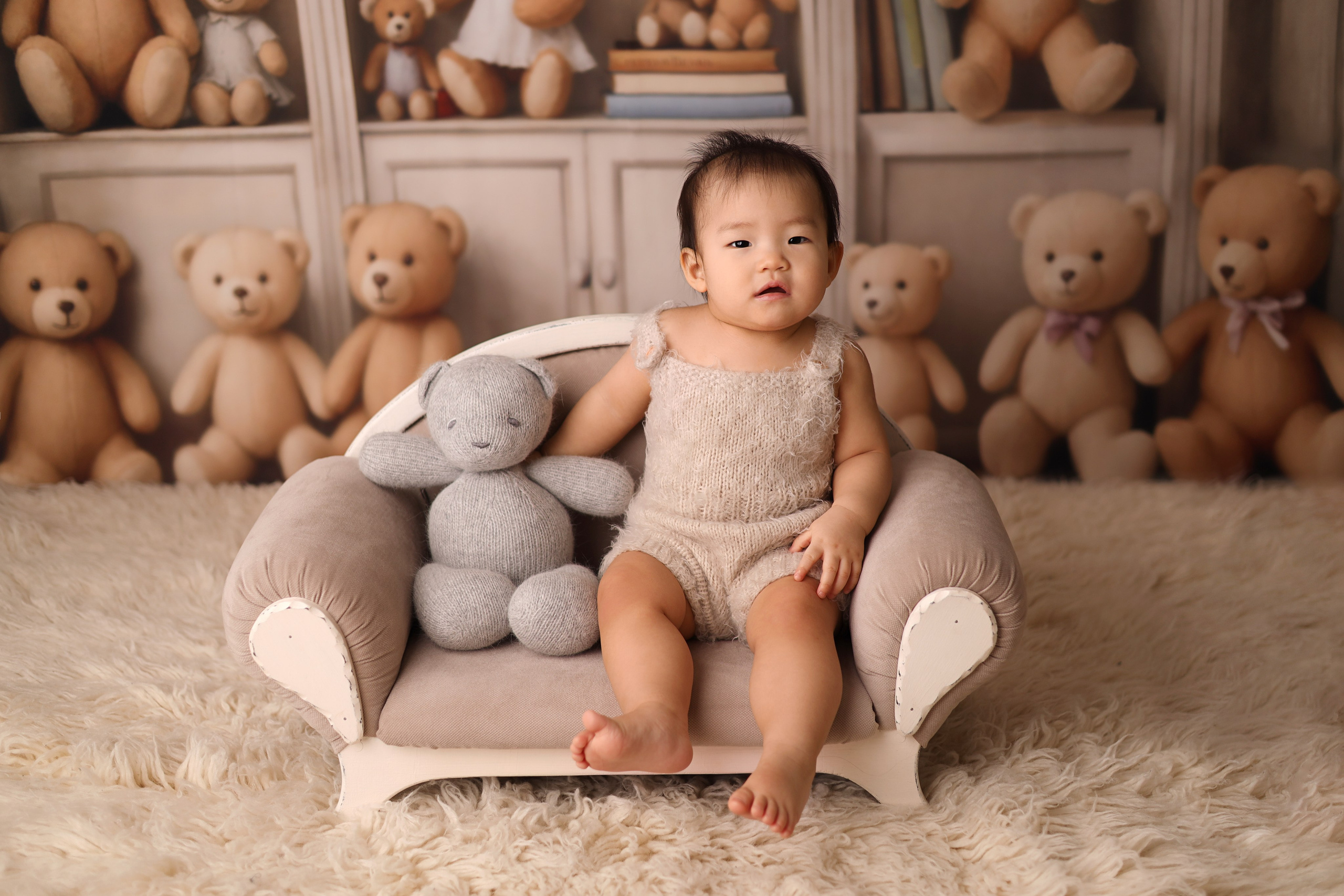 Фотосъемка одного годика Валерии. Фотограф новорожденных Москва. Ньюборн фотограф Москва