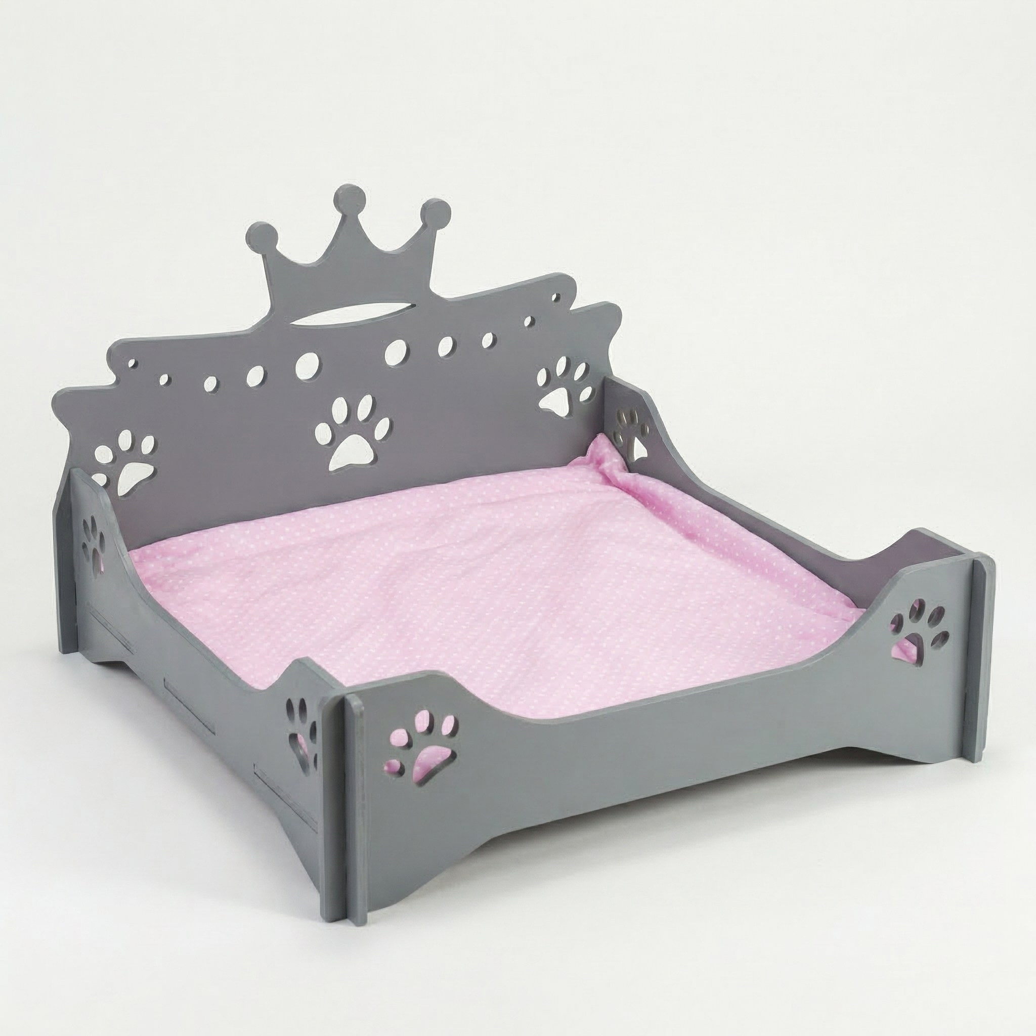 Лежанка для кошек и собак «Королевская» Серая. Murstyle