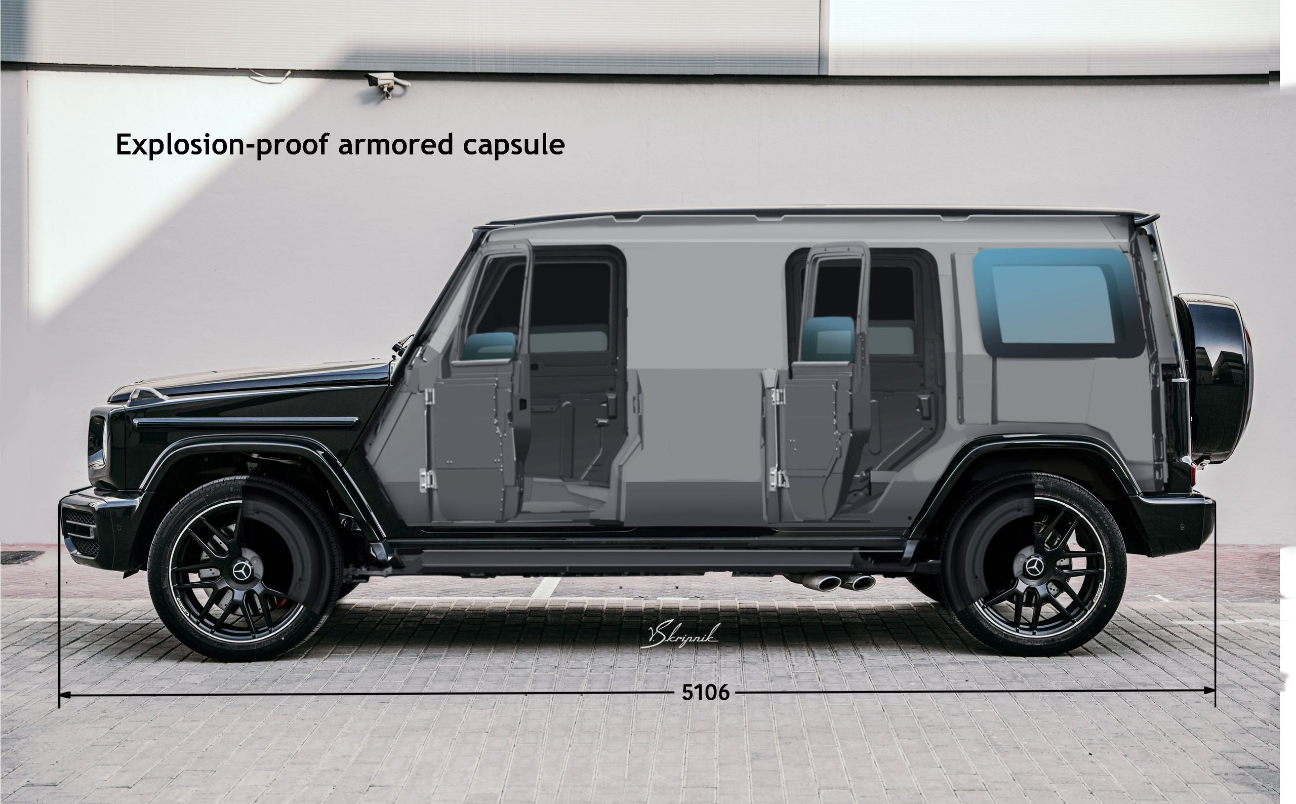 Mercedes G-class +500mm and Armored. Design Yachts and Cars