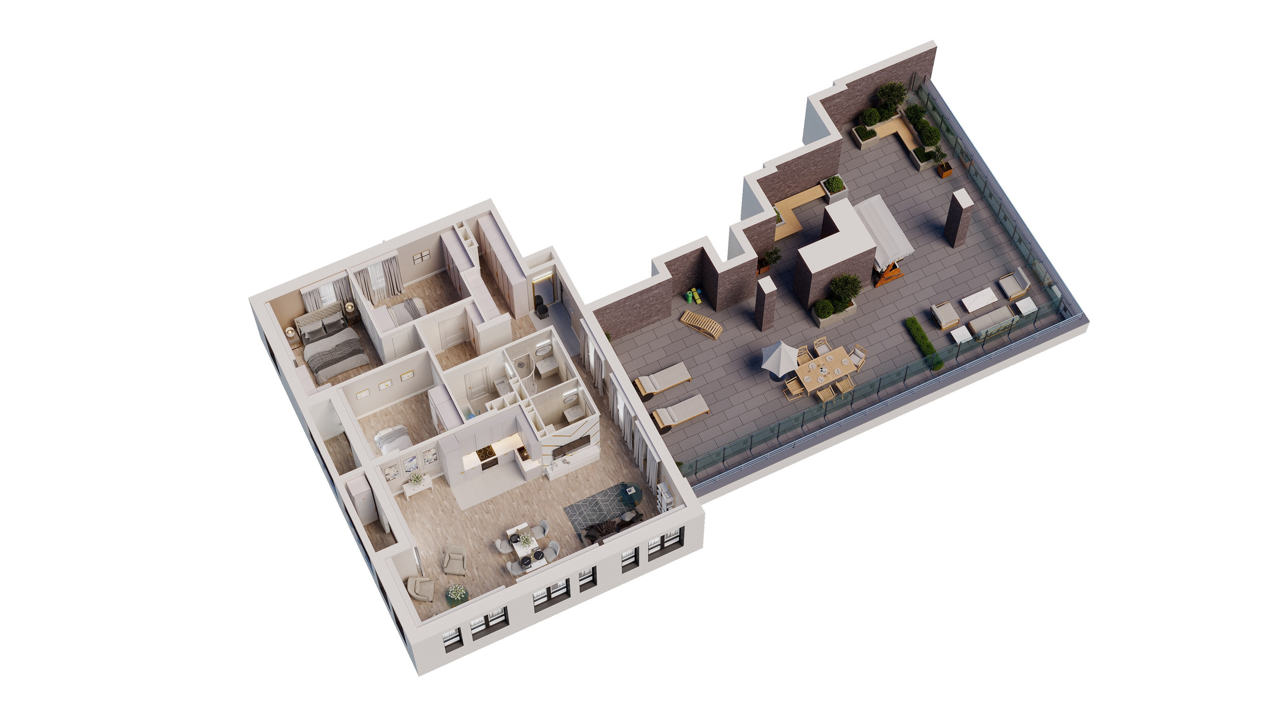 3D планировки. 3D визуализация интерьера и архитектурной среды