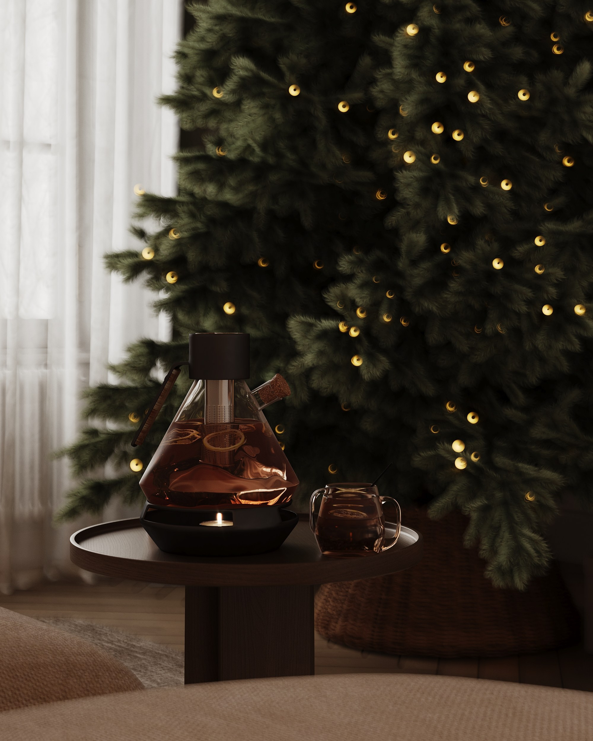 WINTER ATMOSPHERE. Interior 3D visualizer Liya Iskevich
