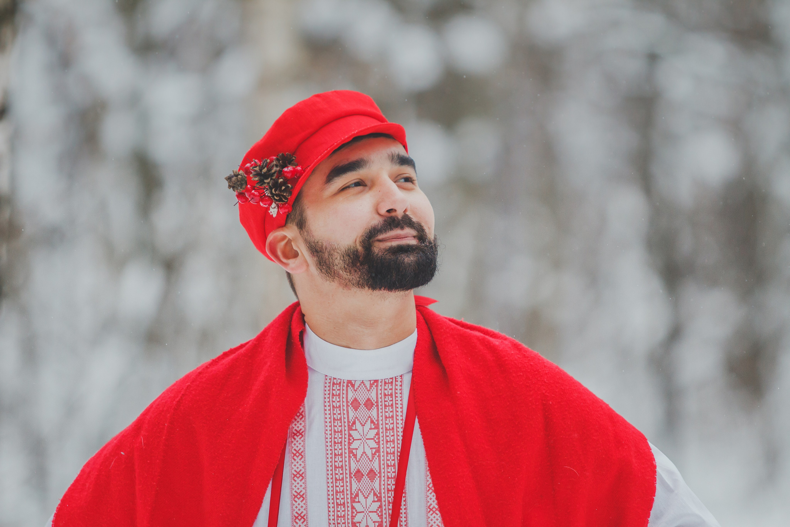 Свадебная фотосессия в русском стиле зимой. Семейный и детский фотограф в Москве Мария Быкова
