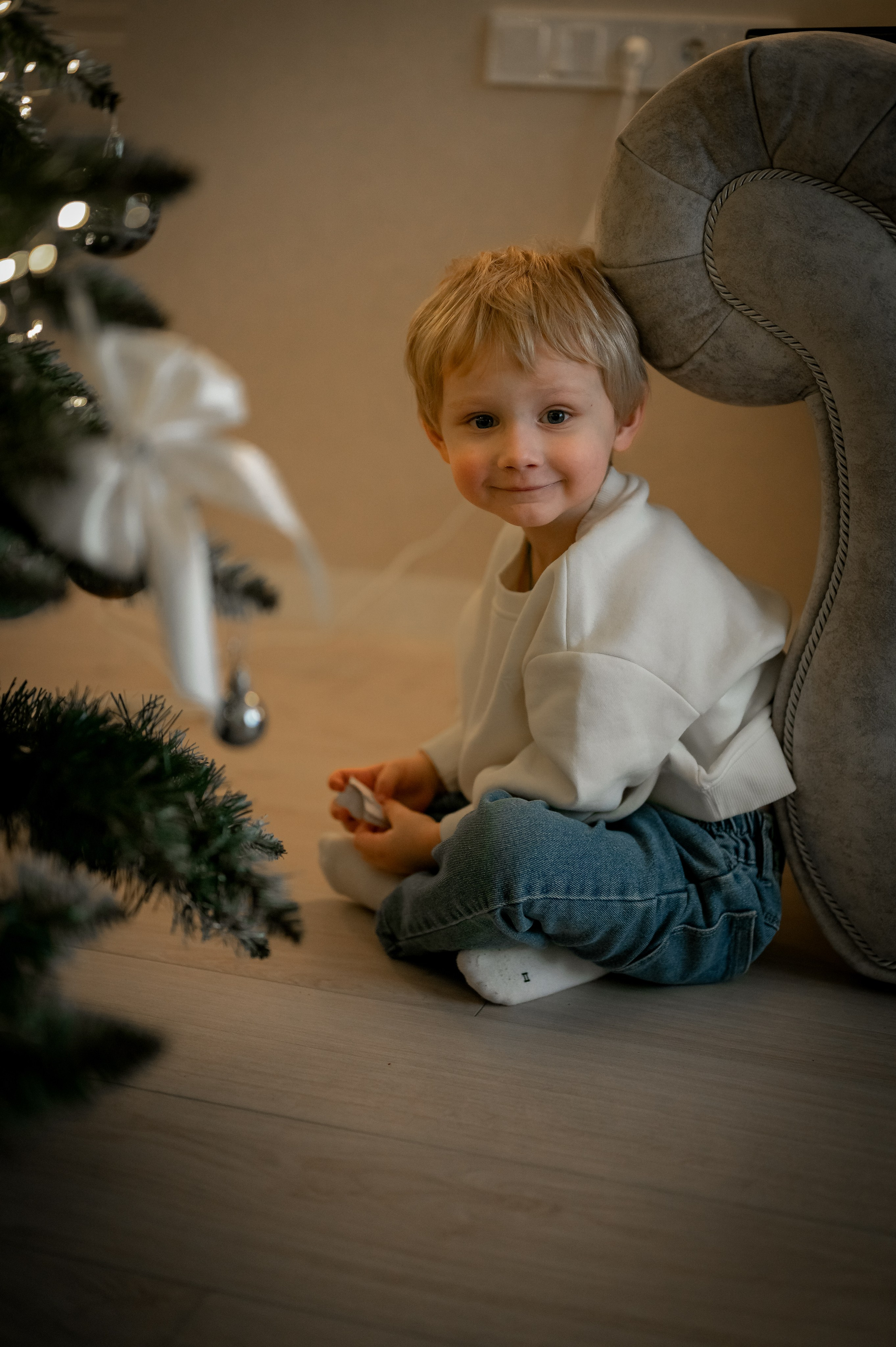 Домашняя новогодняя фотосессия. Фотограф новорождённых, семейный, школьный в городе Калуге Евгения