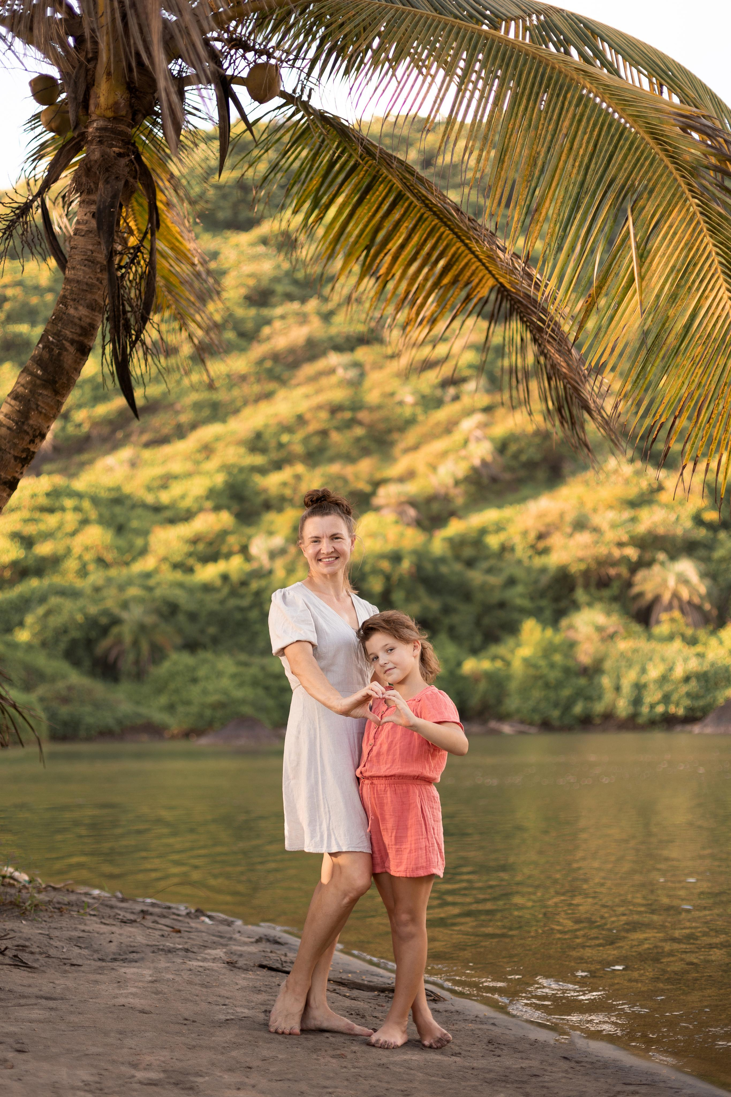 mother and daughter having fun