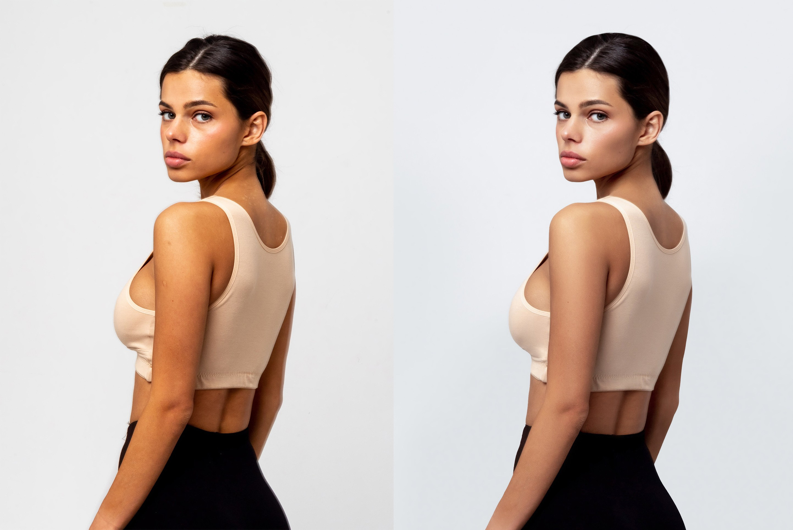 Деликатная обработка портретов для рекламы нижнего белья | Студия SVITHART