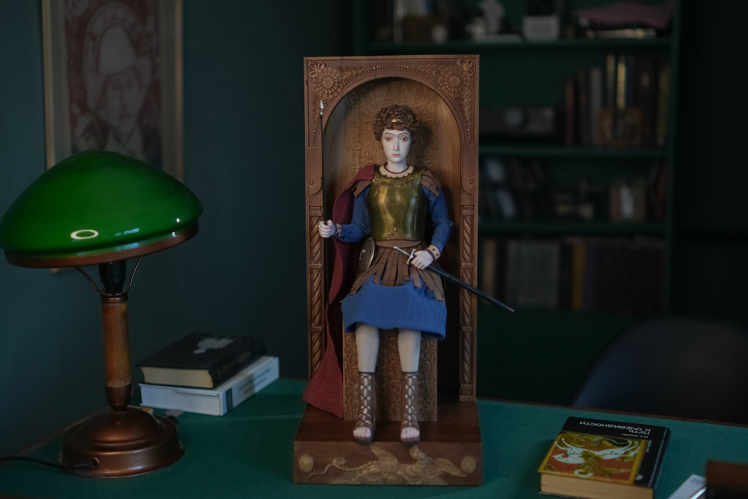 Шарнирная скульптура Святого Георгия 200 тыс руб. Авторские Шарнирные куклы и украшения из фарфора Алексаны Лавринчук