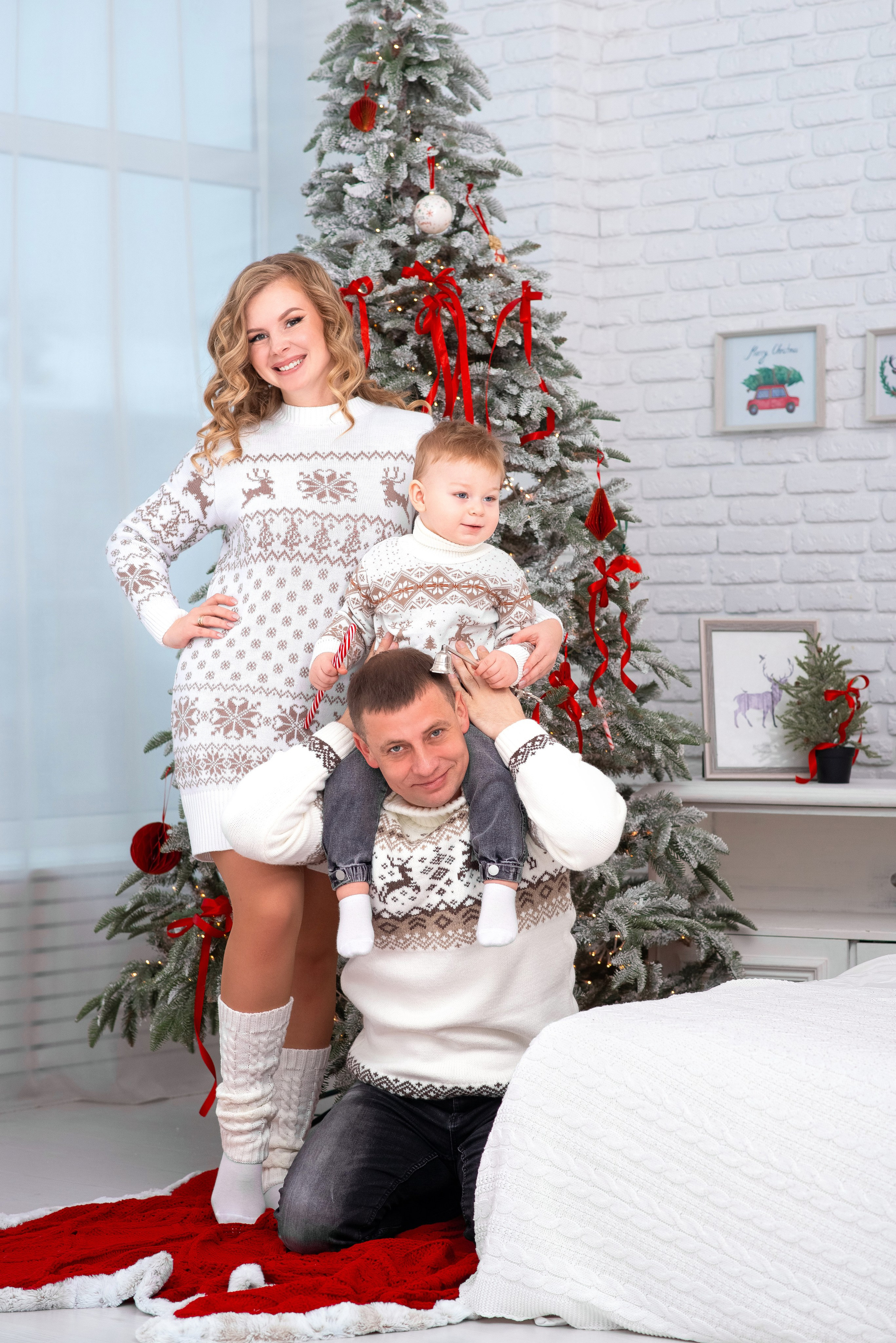 Новогодняя семья Натальи. Семейный фотограф на выписку из роддома и крещение Минск Настя Гришук