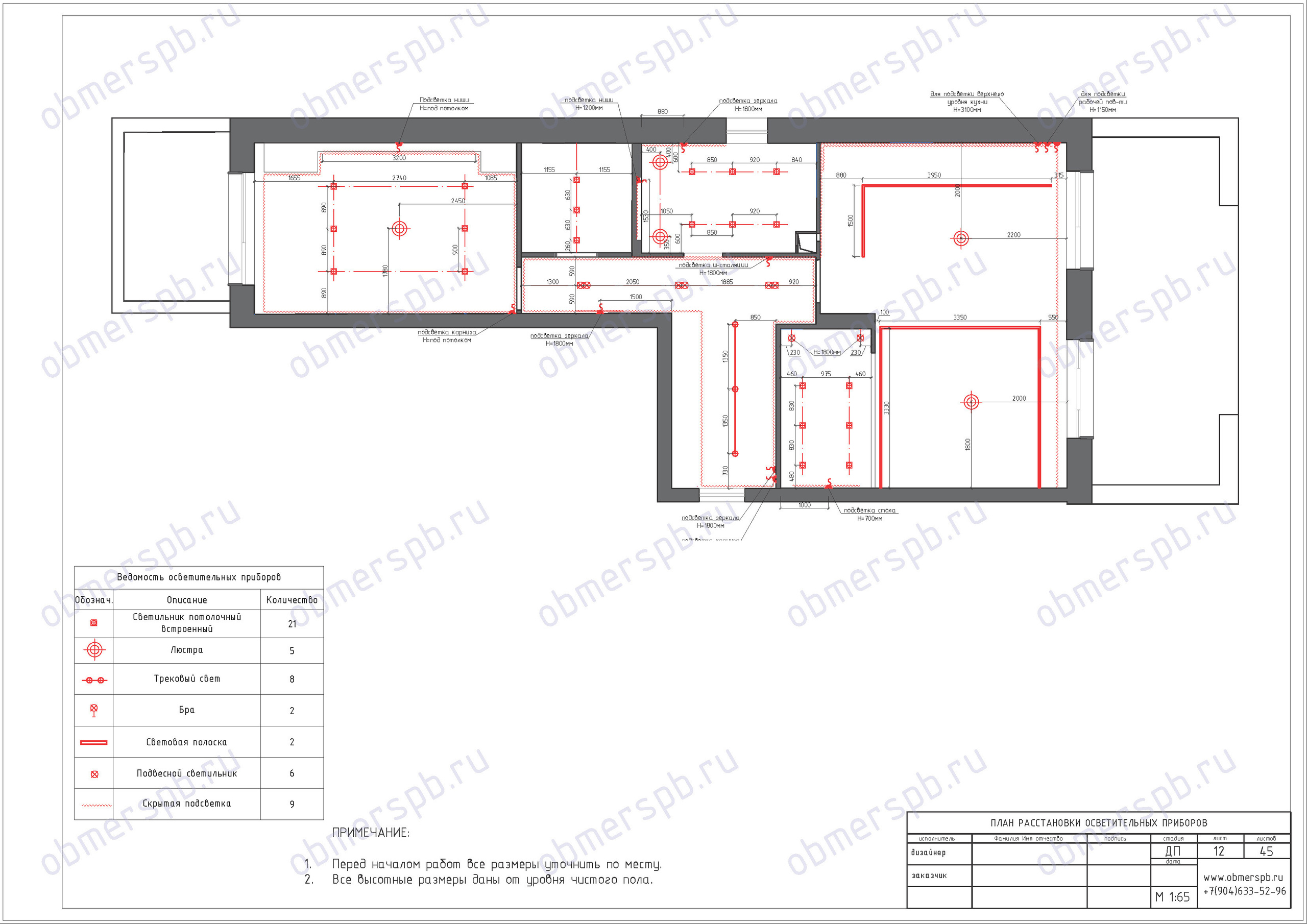 Дизайн Маурер Каролина @maurer_interiors Чертежи Попов Алексей @obmerspb.ru
