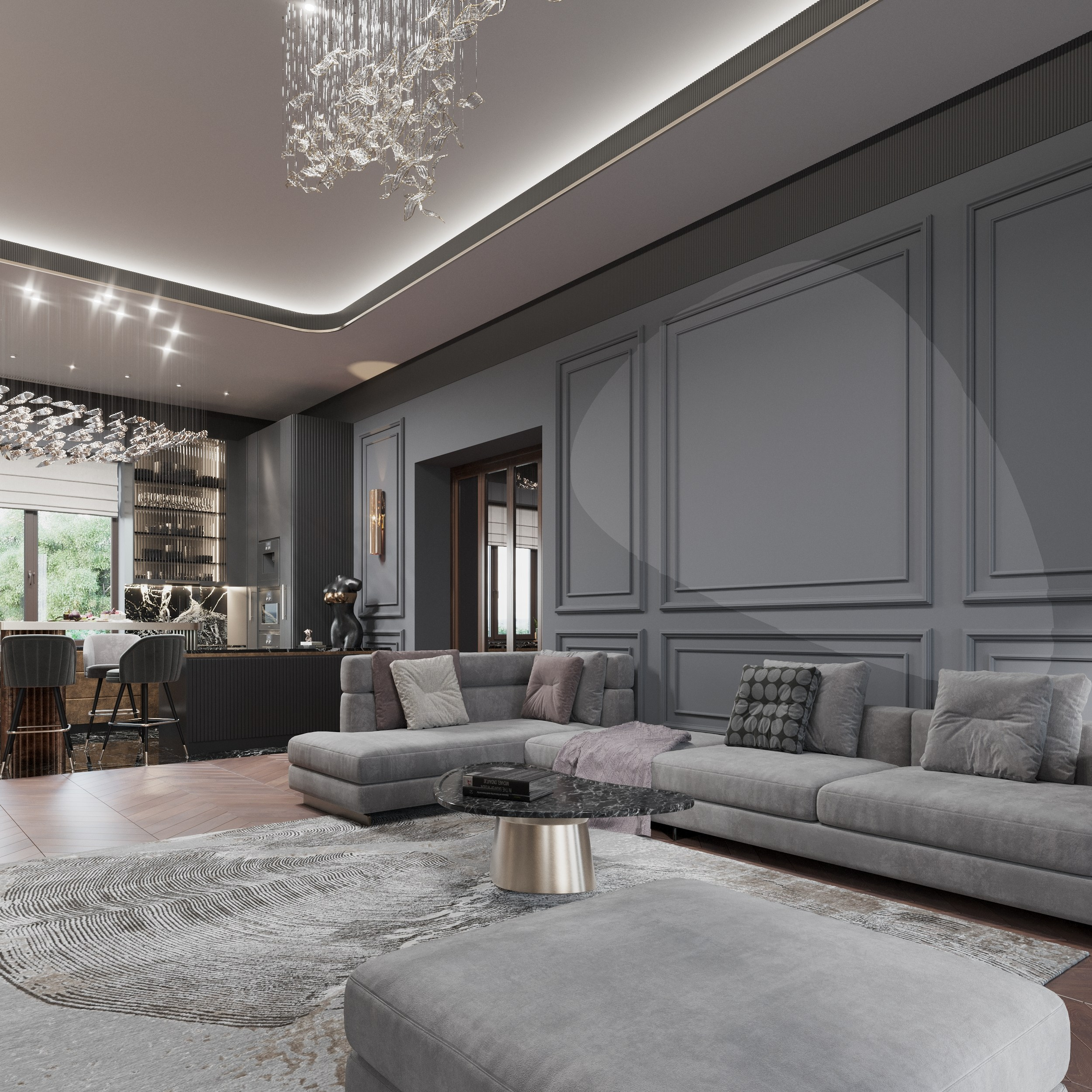 Дом в Новотиторовской — визуализация роскошного особняка. 3Д Визуализация Интерьера и Архитектуры