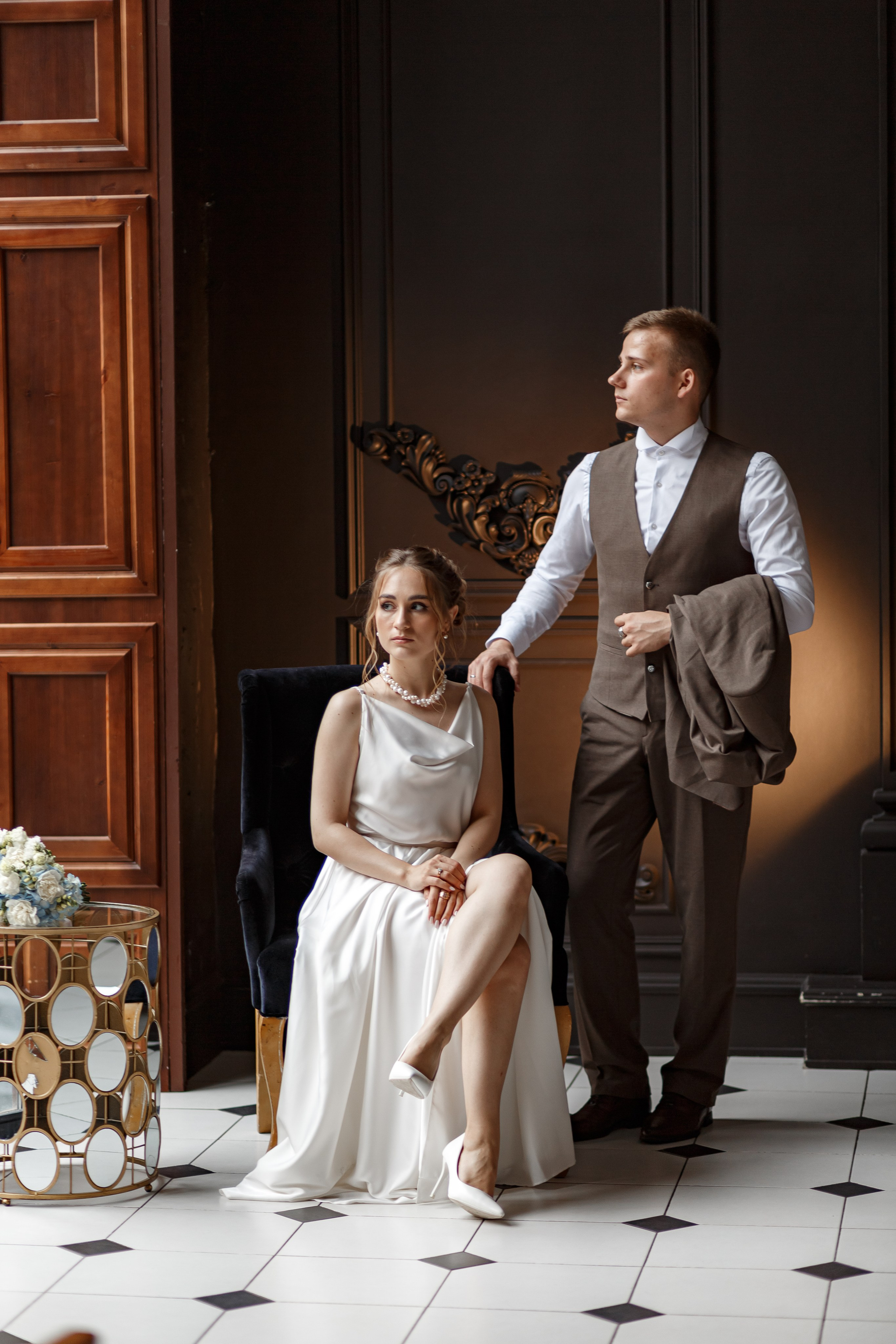 Свадебная фотосессия в городе и в фотостудии. Свадебный фотограф Москва и МО Сергей Киржаев