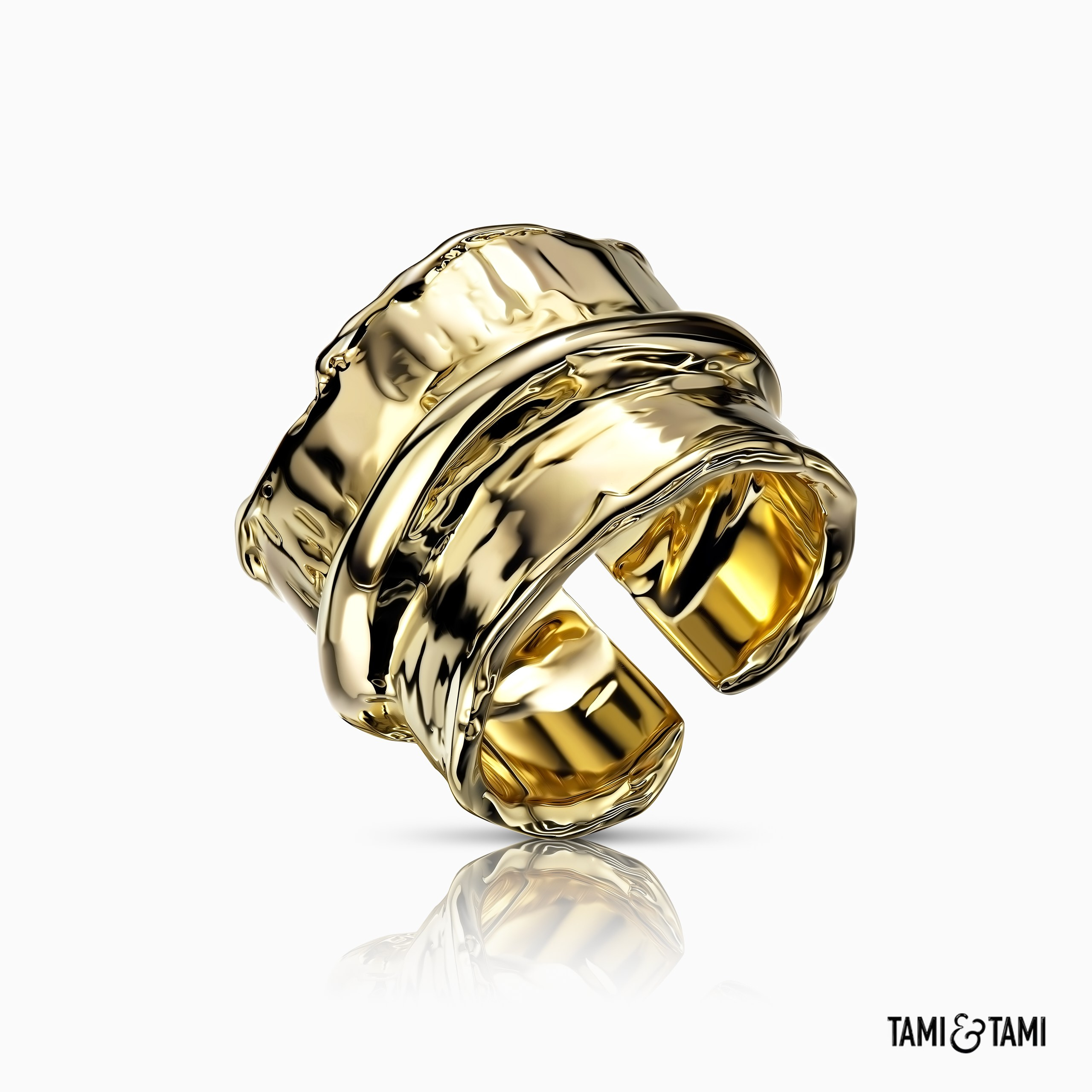 Объёмное кольцо TAMI&TAMI из жёлтого золота