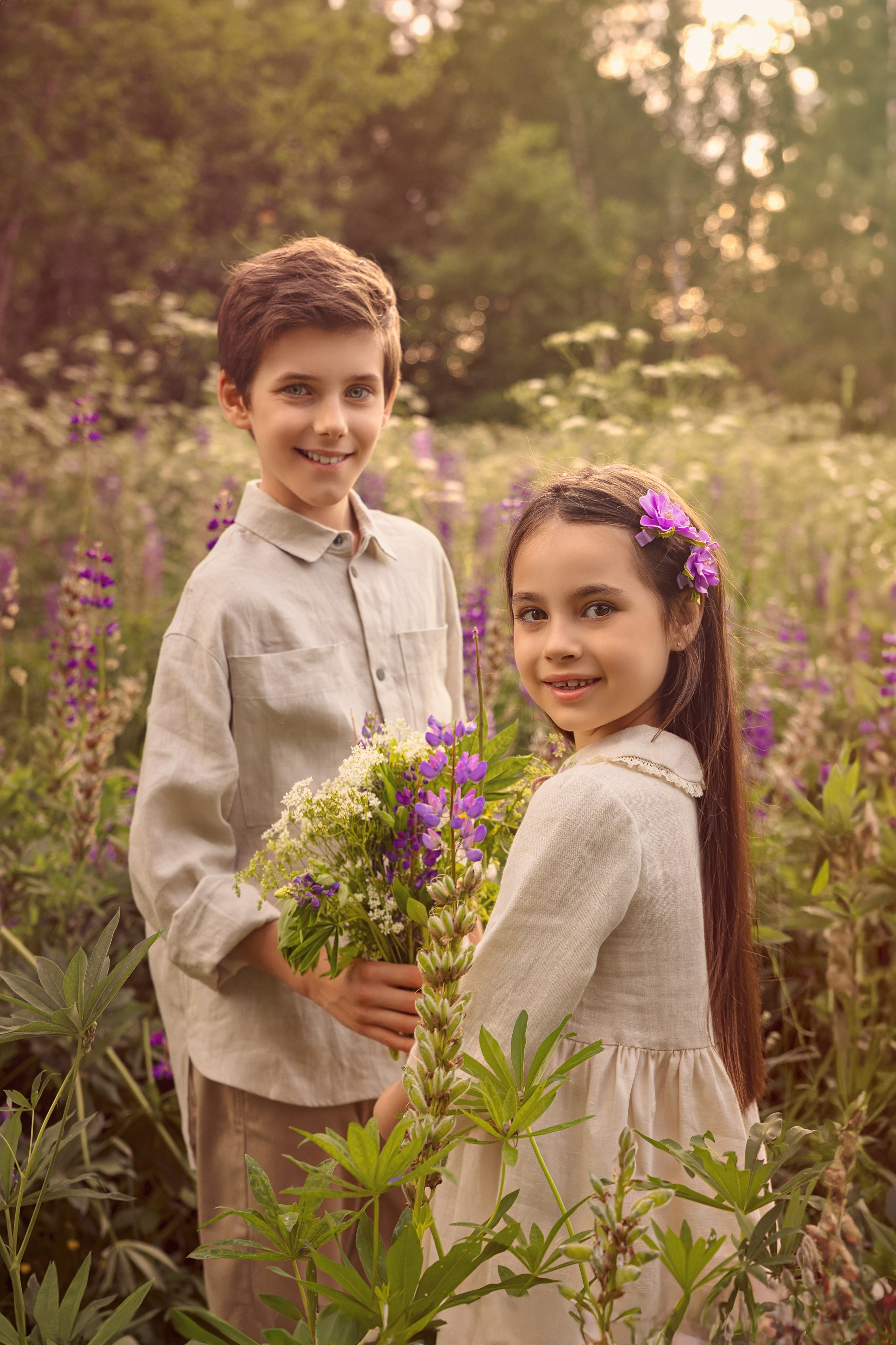 Милая детская фотосессия в люпиновом поле. Трубинова Екатерина | Семейный фотограф | Москва