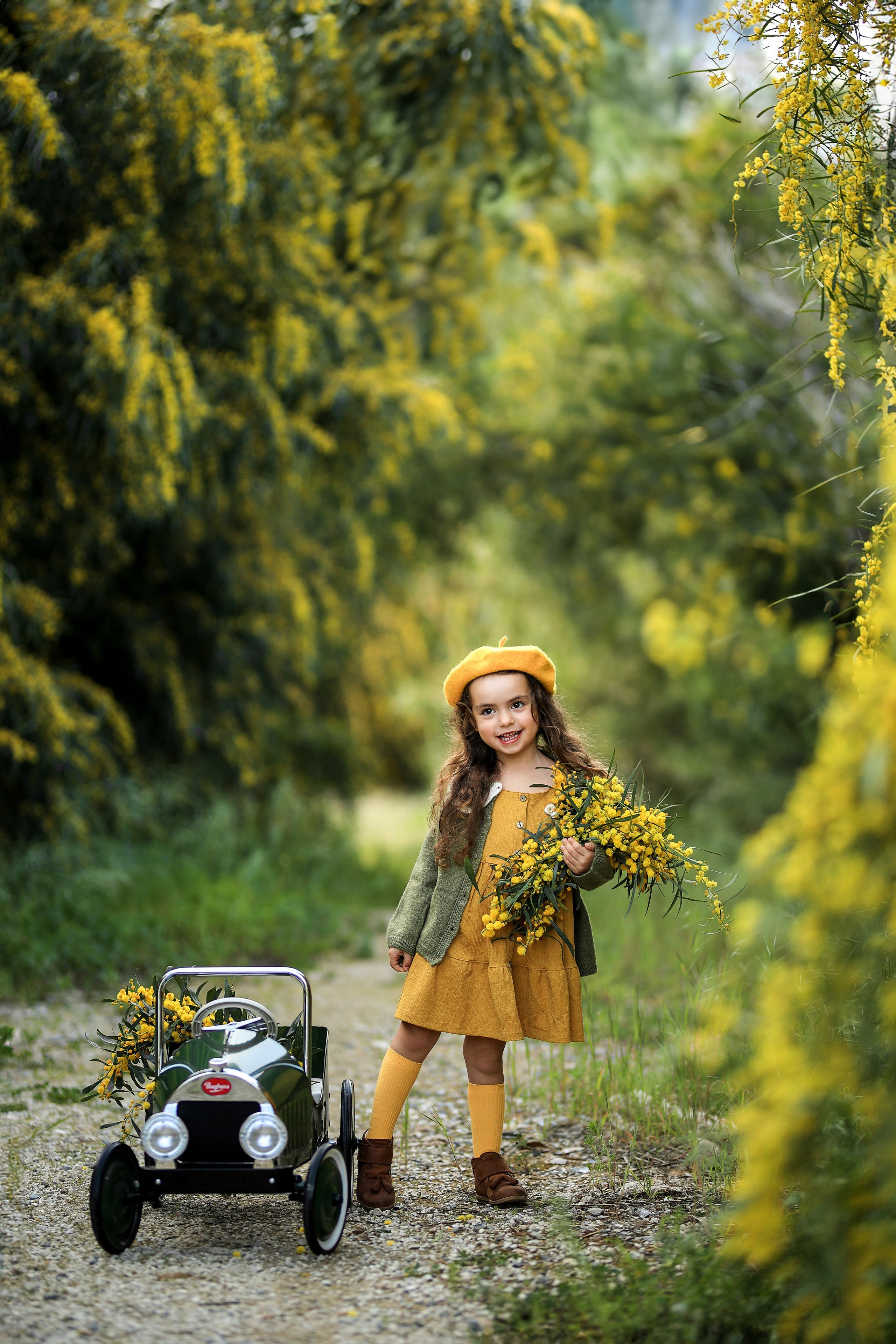 Photoshooting in mimosa