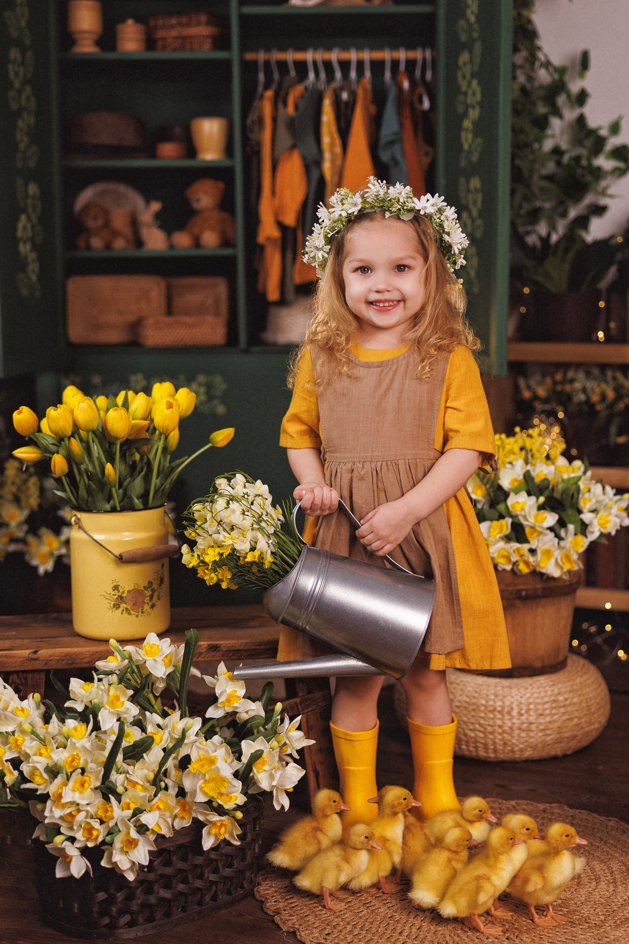 Пасхальная фотосессия с животными (утята, козлик и кролики), в фотостудии «Антураж» город Краснодар. Семейный и детский фотограф в Краснодаре Анна Трашкова