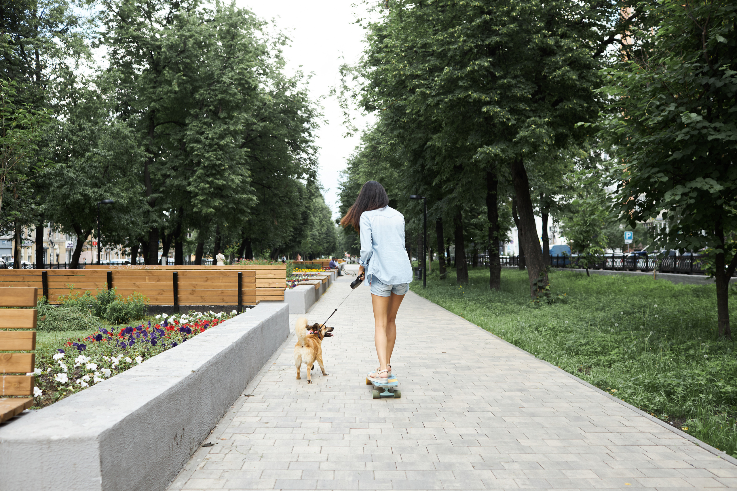 Фиона катается на доске