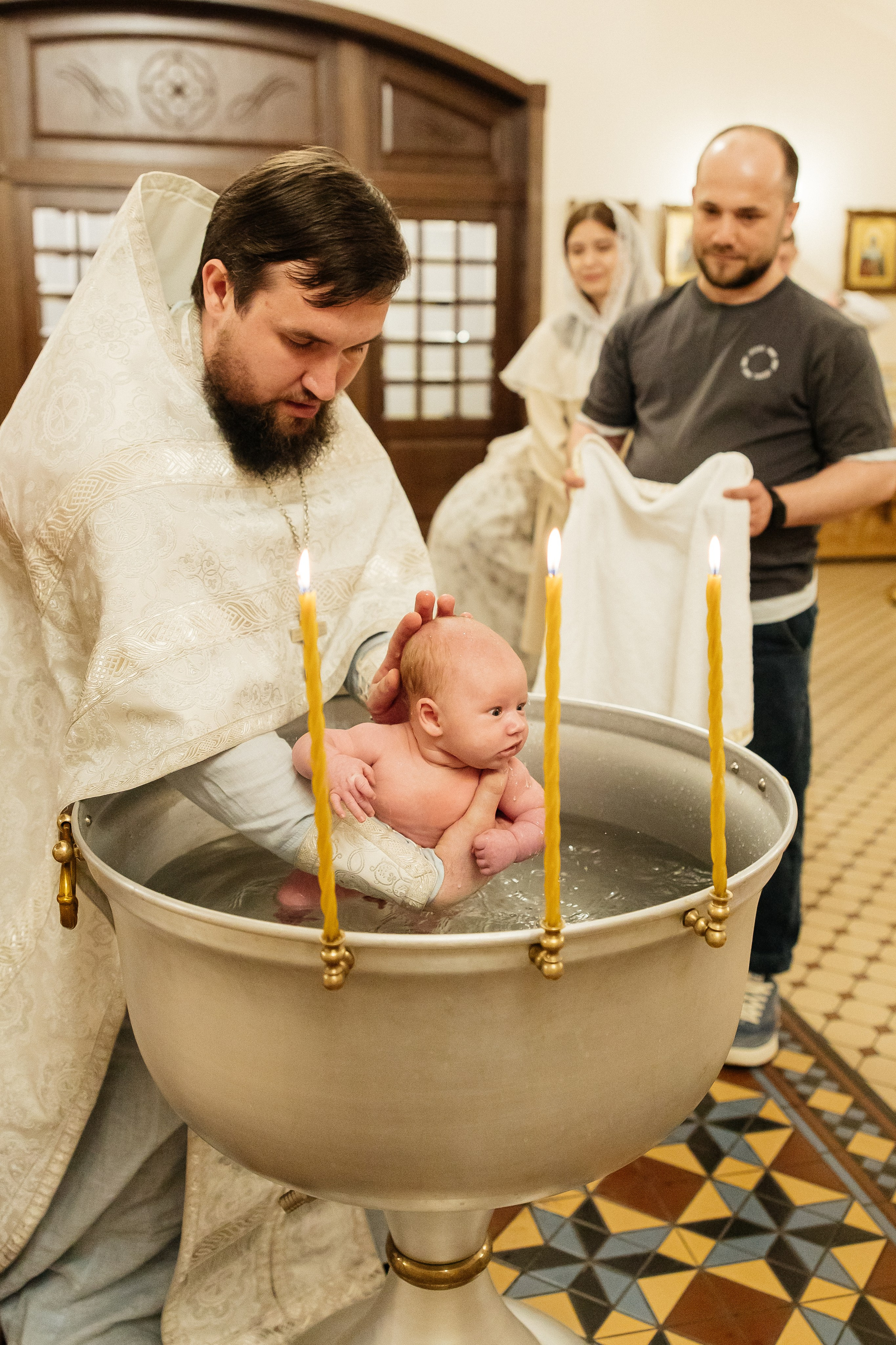 Таинство Крещения Максима и Александра. Храм Покрова Пресвятой Богородицы