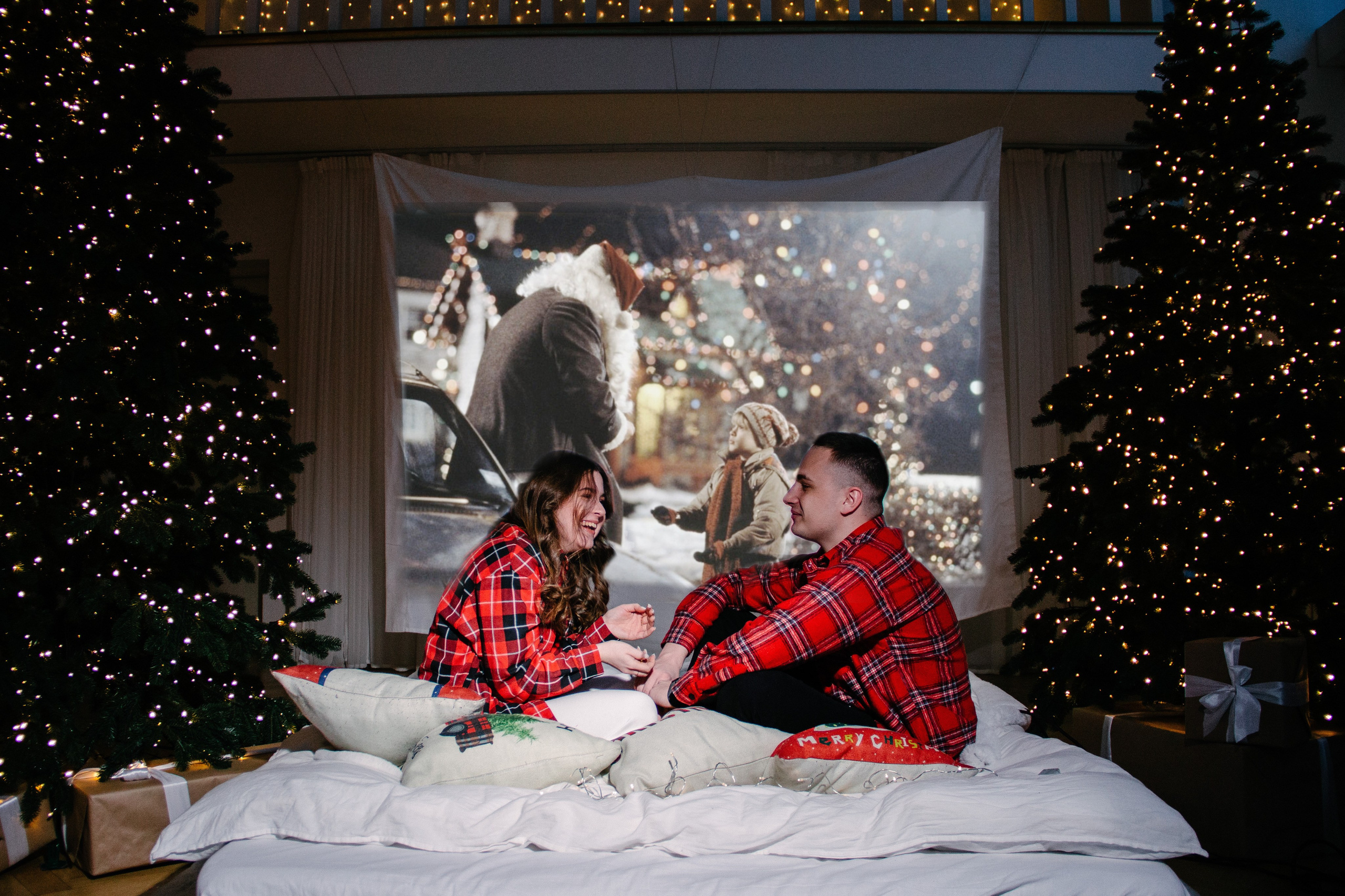 Новогодний кинотеатр. Фотограф Москва — личные фотосессии, лавстори в студии