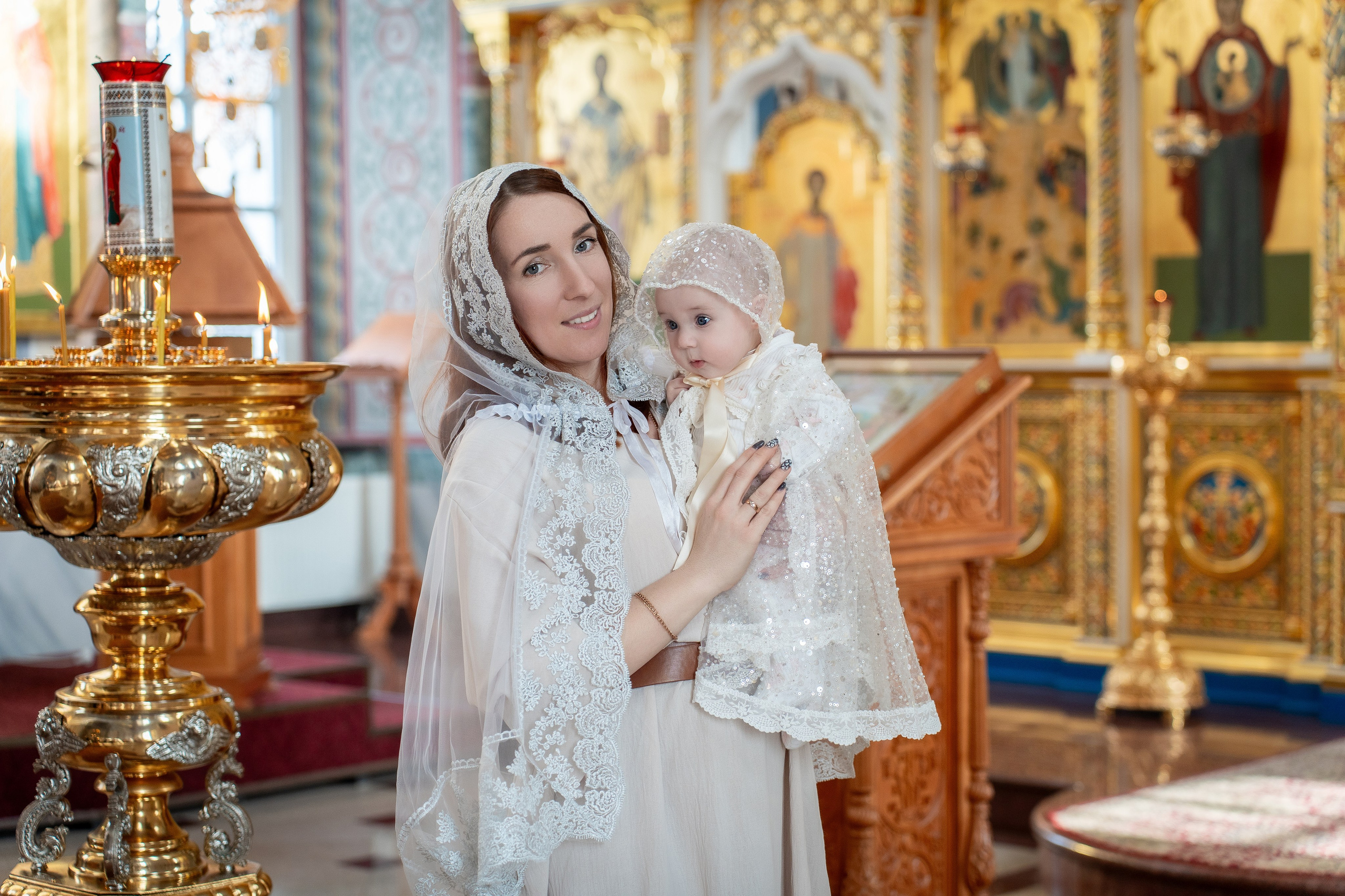 Крещение Виктории в храме Покрова Пресвятой Богородицы. Фотограф на Крещение Тула и Венчание в Туле, детский и семейный фотограф