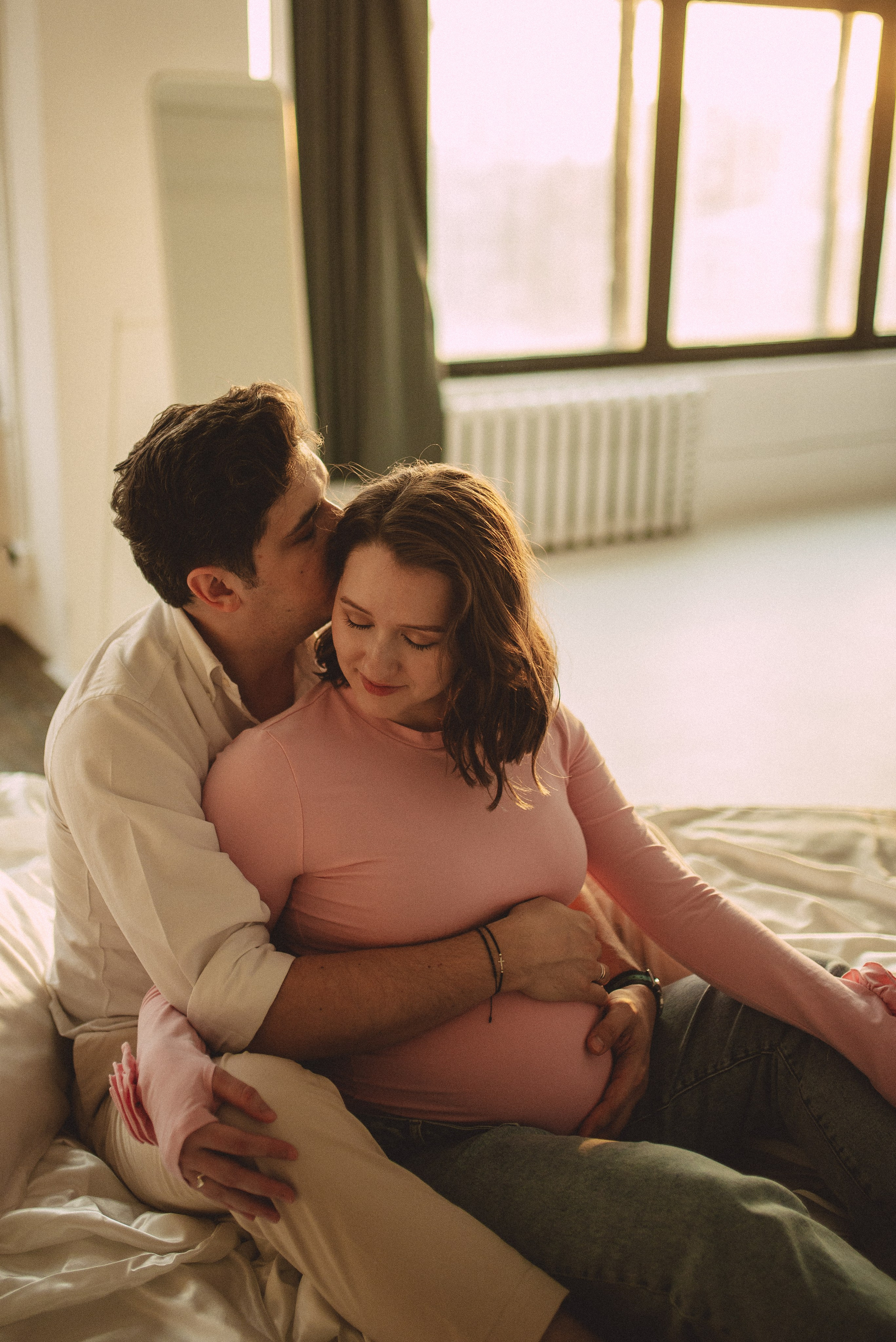 Фотосессия беременности в фотостудии. Семейная фотосессия Бутово Москва фотограф Алина Морщагина