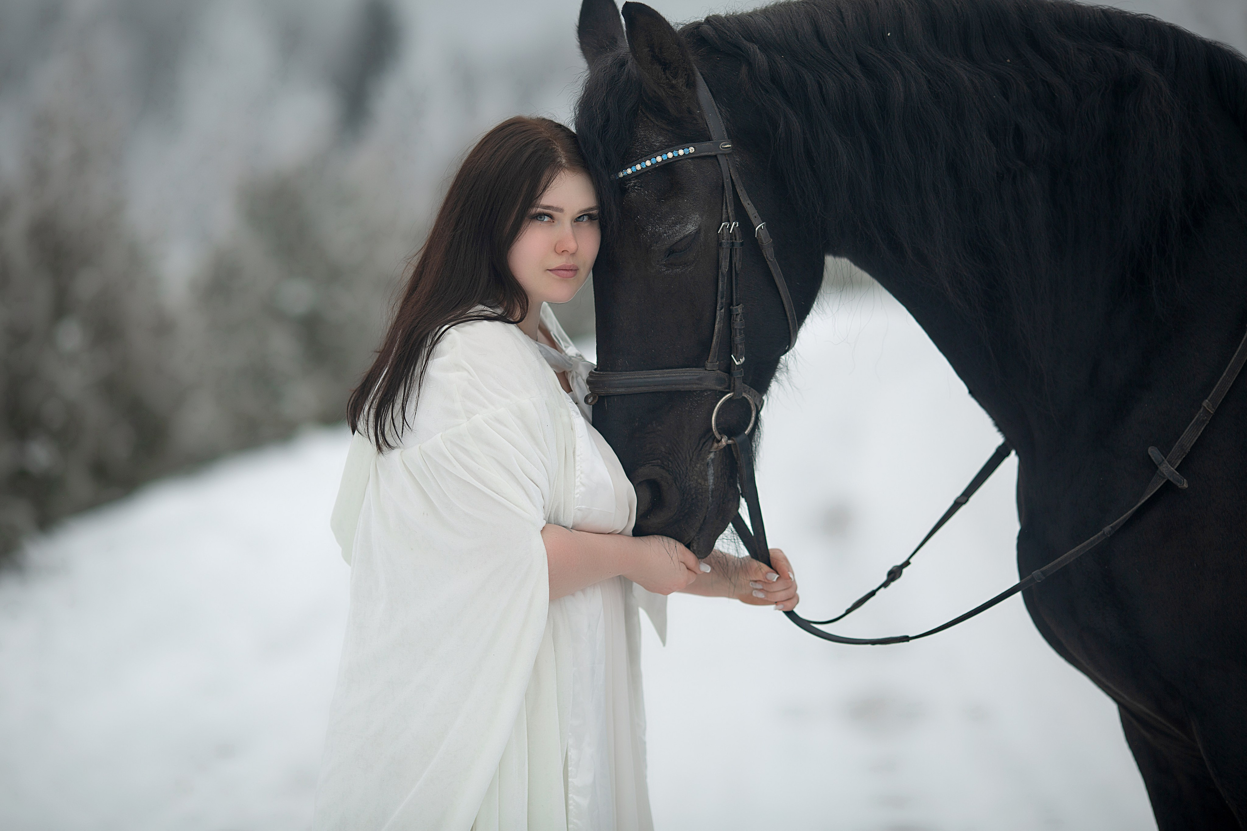 Мария и Ферзь. Фотосессия с лошадьми в Нижнем Новгороде