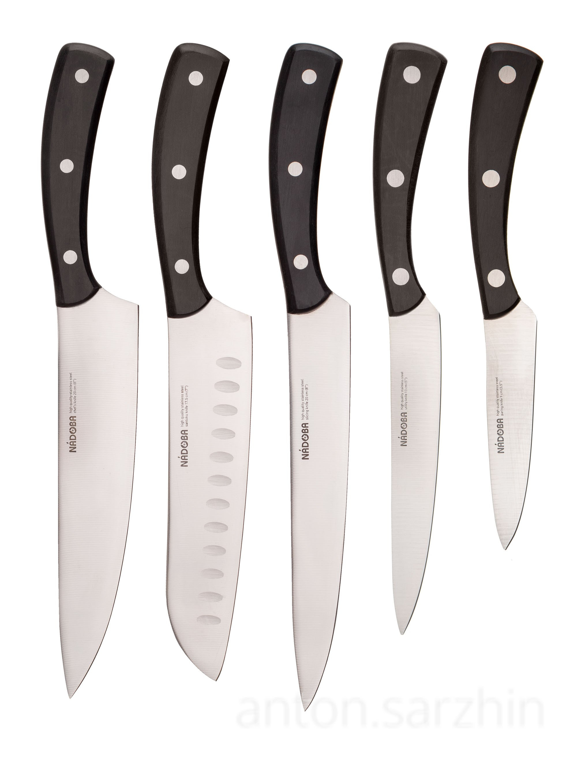 Предметная съемка набора ножей