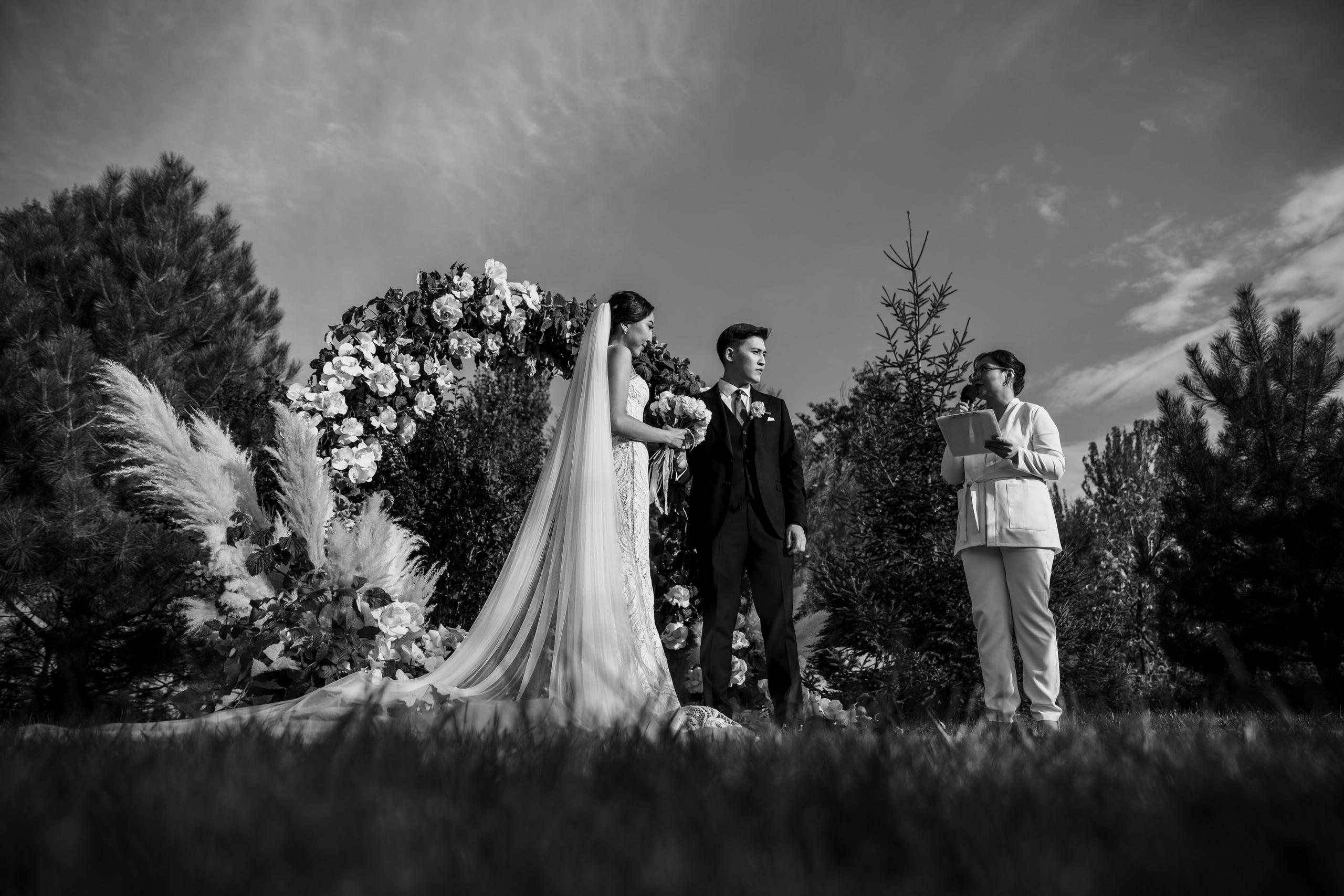 Свадебная регистрация на открытом воздухе