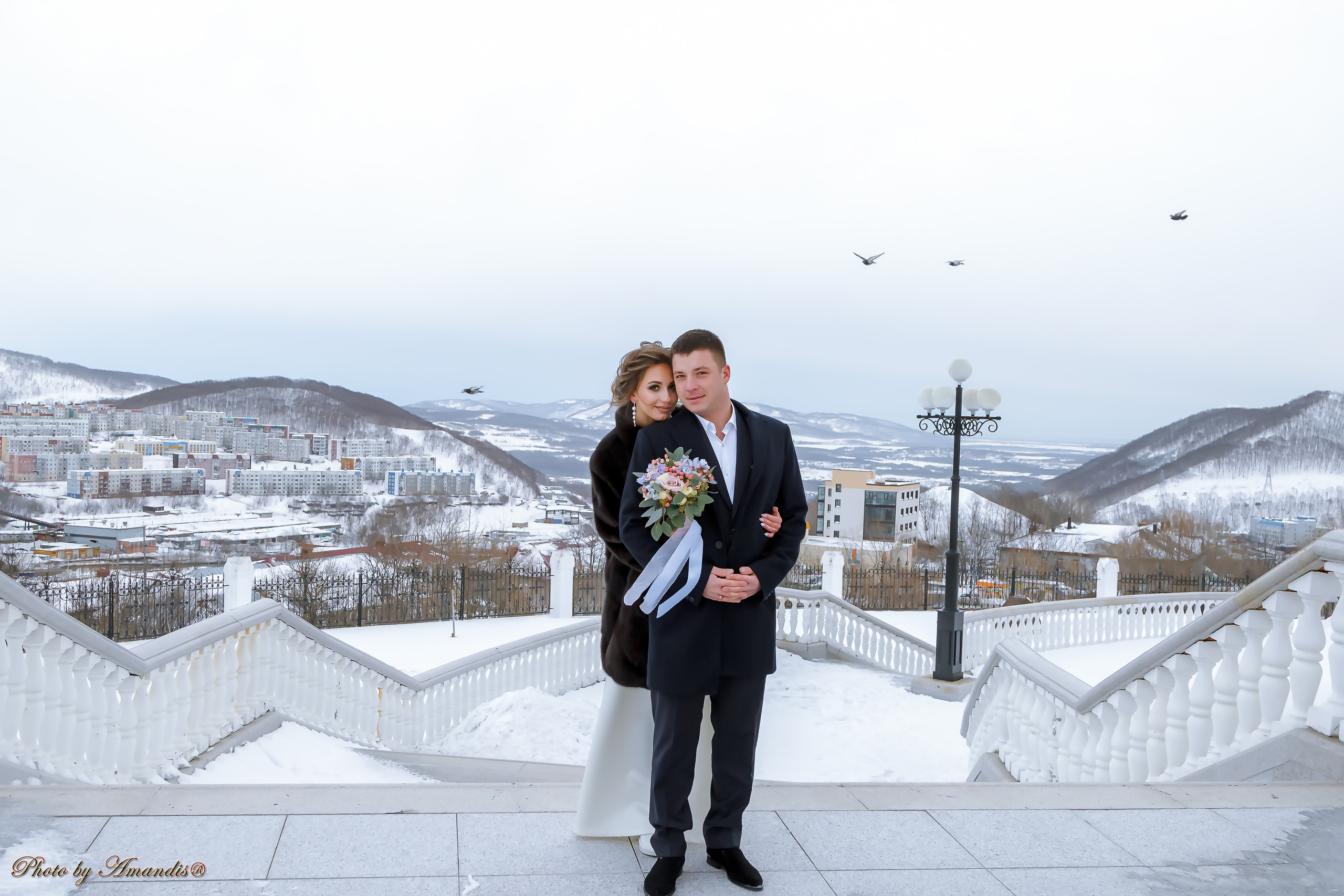 Свадьба Ивана и Марии (Петропавловск-Камчатский, январь 2019). Репортажная съемка в Москве и области. Анималистика