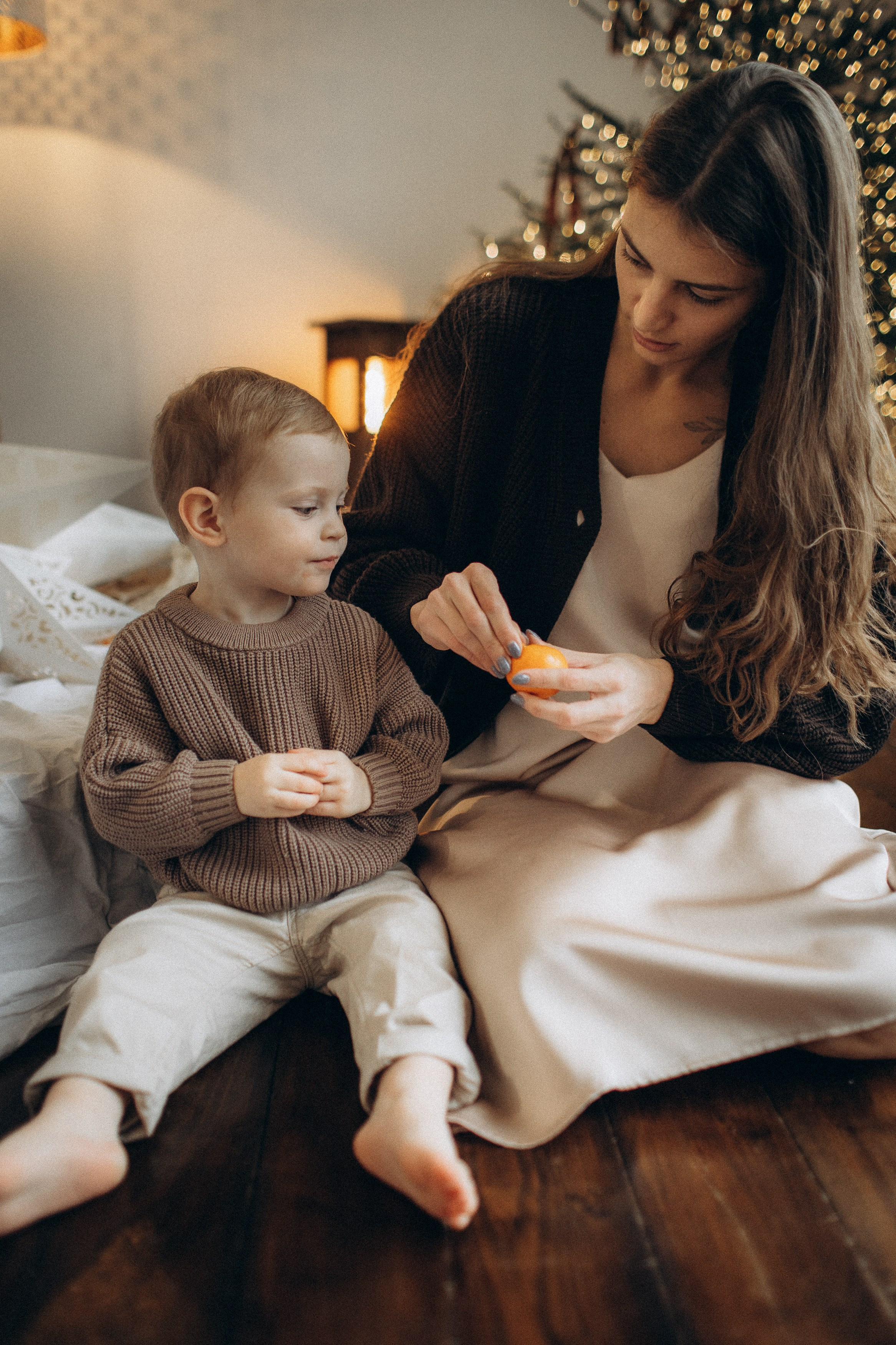 Семейная новогодняя фотосессия Москва мама и сын. Фотограф Владимир Москва