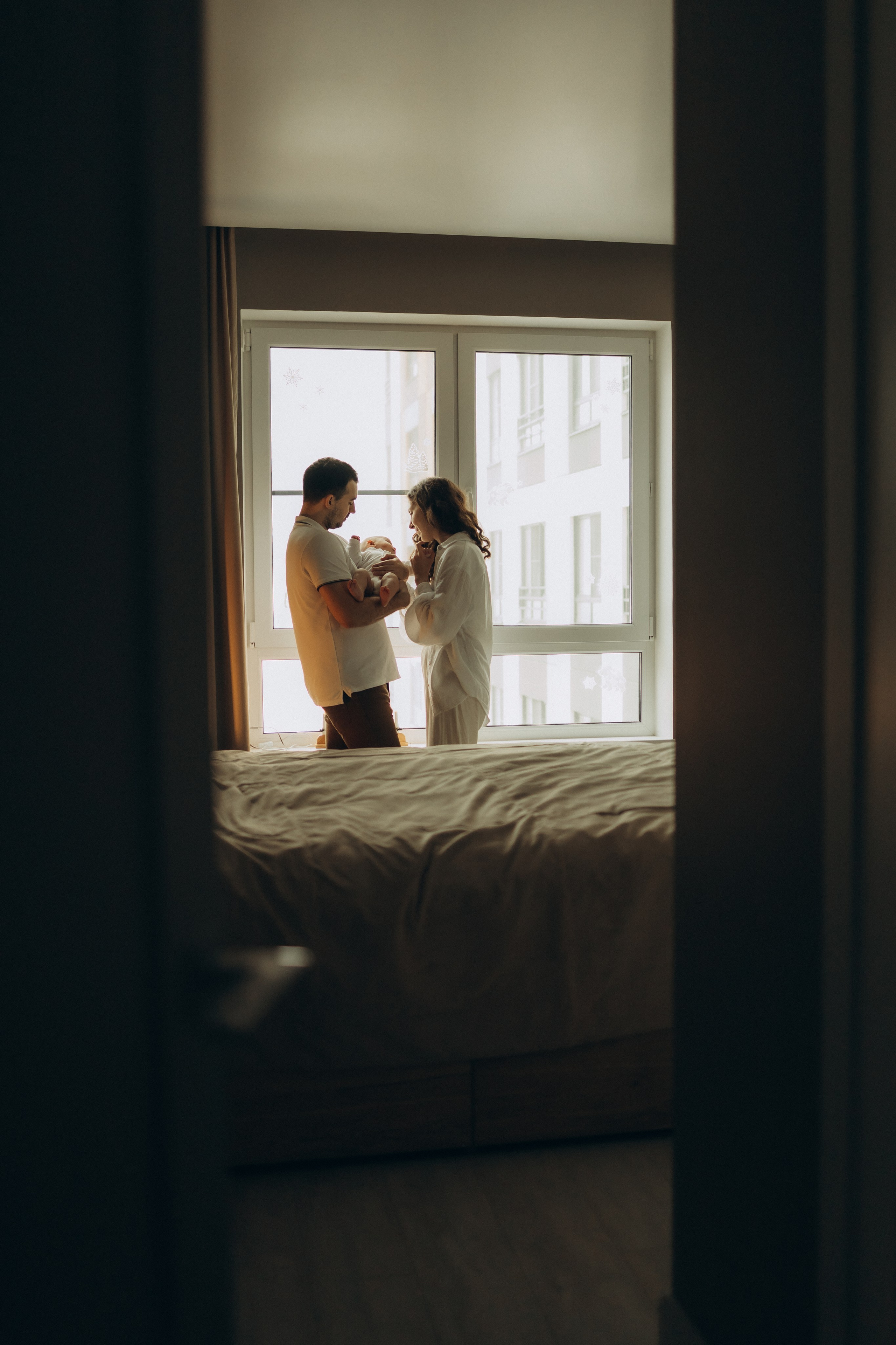 Наташа, Сережа и малыш Левушка. Семейный, домашний, ньюборн фотограф Москва Цветкова Елизавета