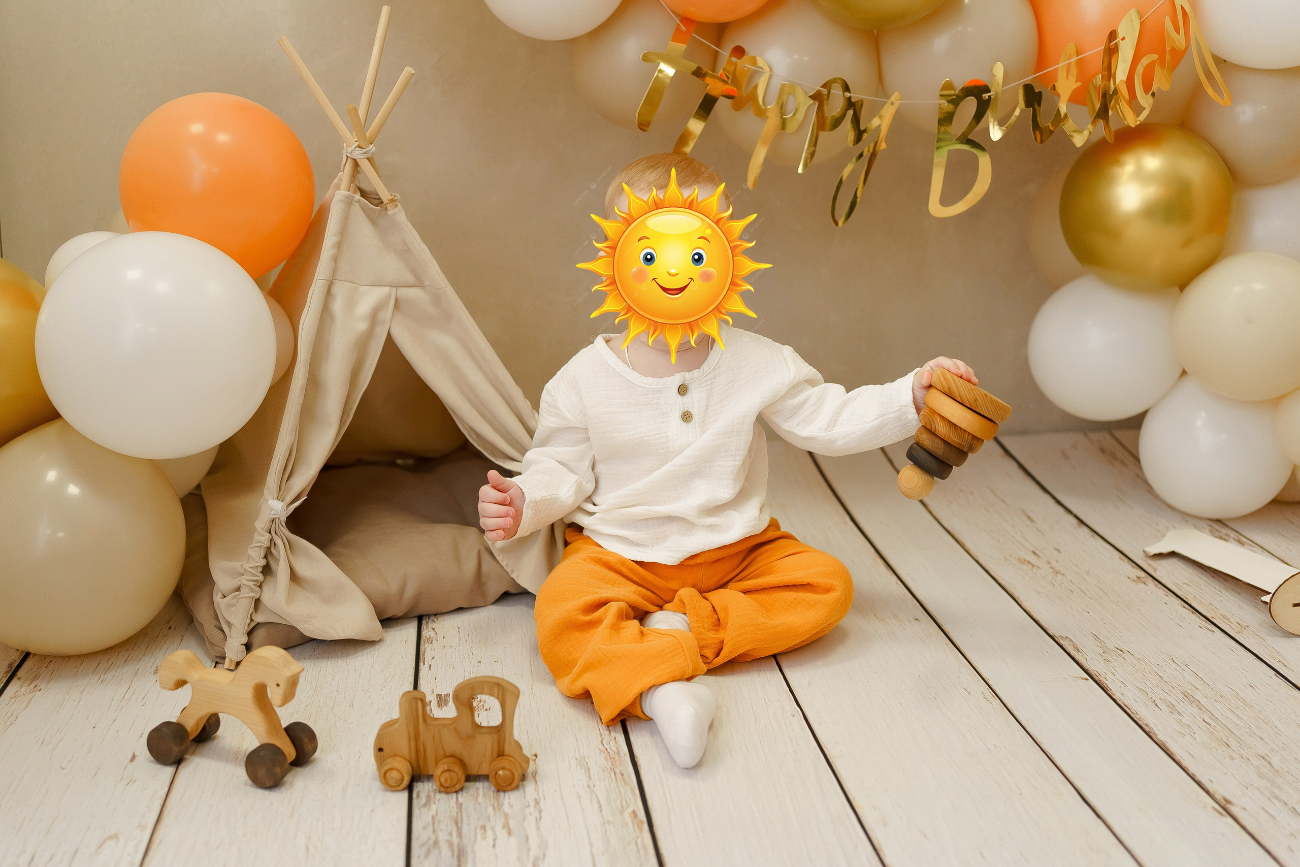 Шары к тарифу «годик эксклюзив». Фотограф новорожденных в г. Павлово Беспалова Екатерина