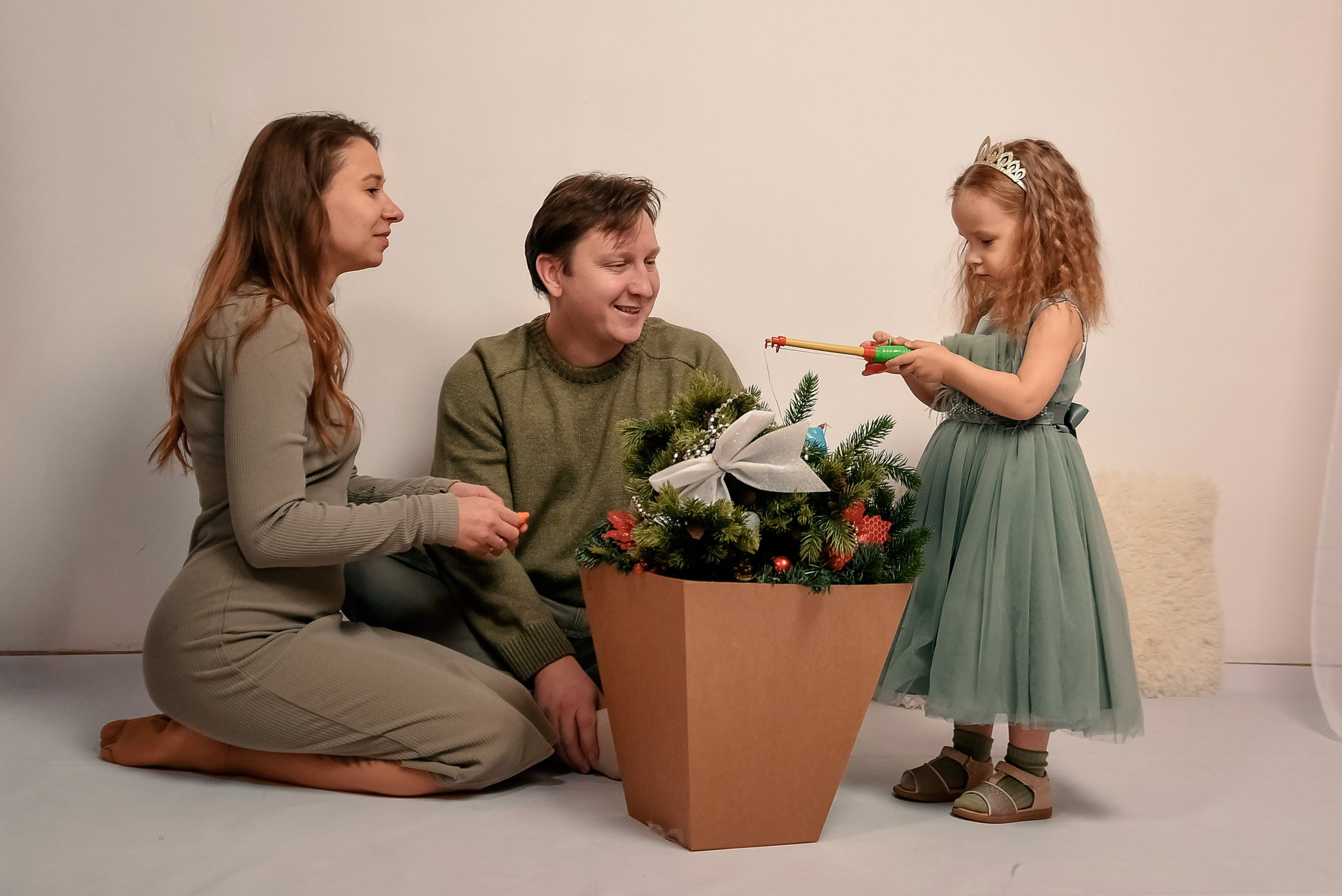 Новогодняя семейная фотосессия 2026 г. Фотограф Тула творческие фотосессии недорого Ольга Ромашина