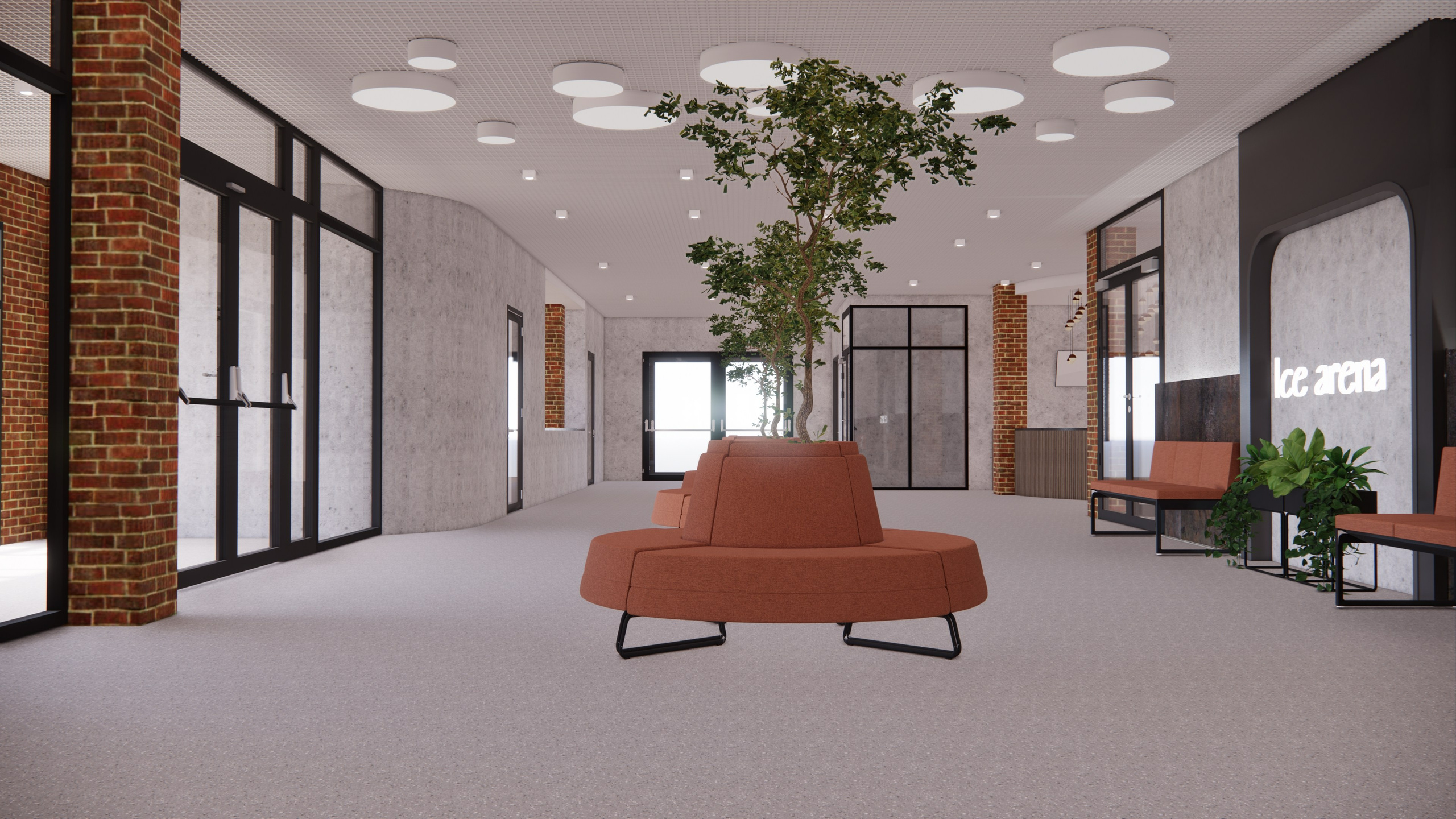 Вестибюль в ледовой арене. Push-design.ru