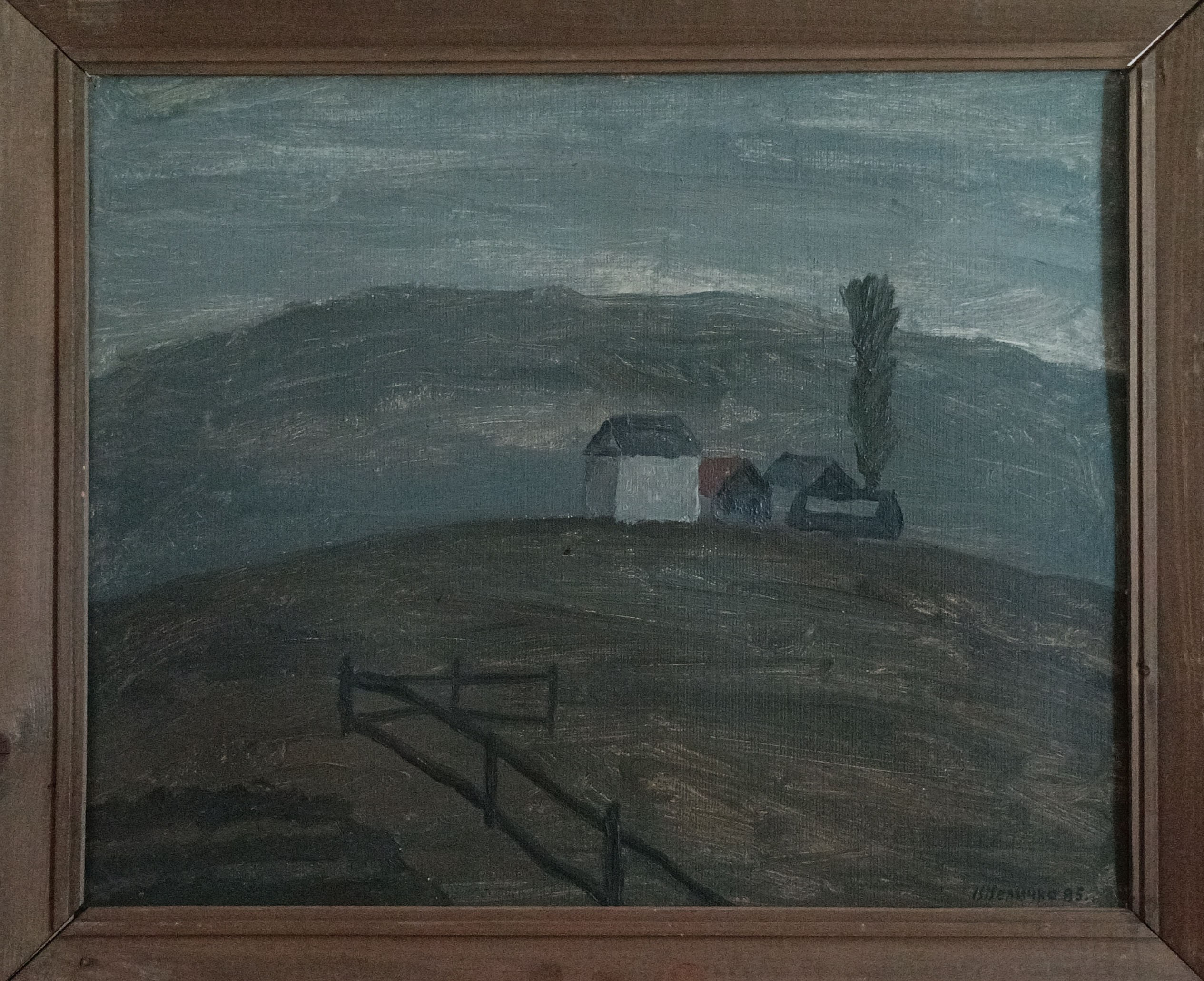 «Пейзаж с белым домиком» 1985 год. Художник Величко Вадим Семёнович