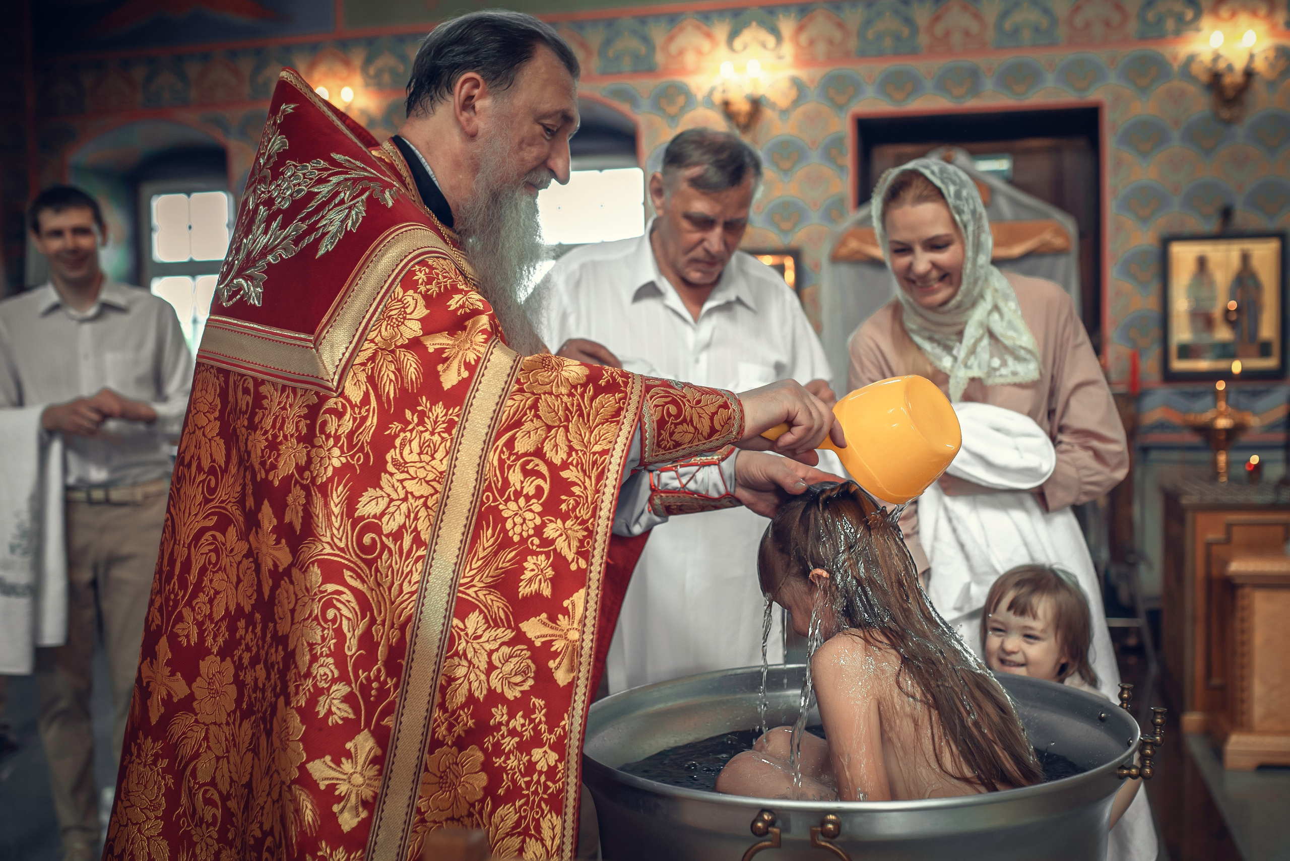 Таинство Крещения. Никодимос, Серафима и Алиса. Фотограф Стеценко Наталия. Одинцово, Москва, Московская область