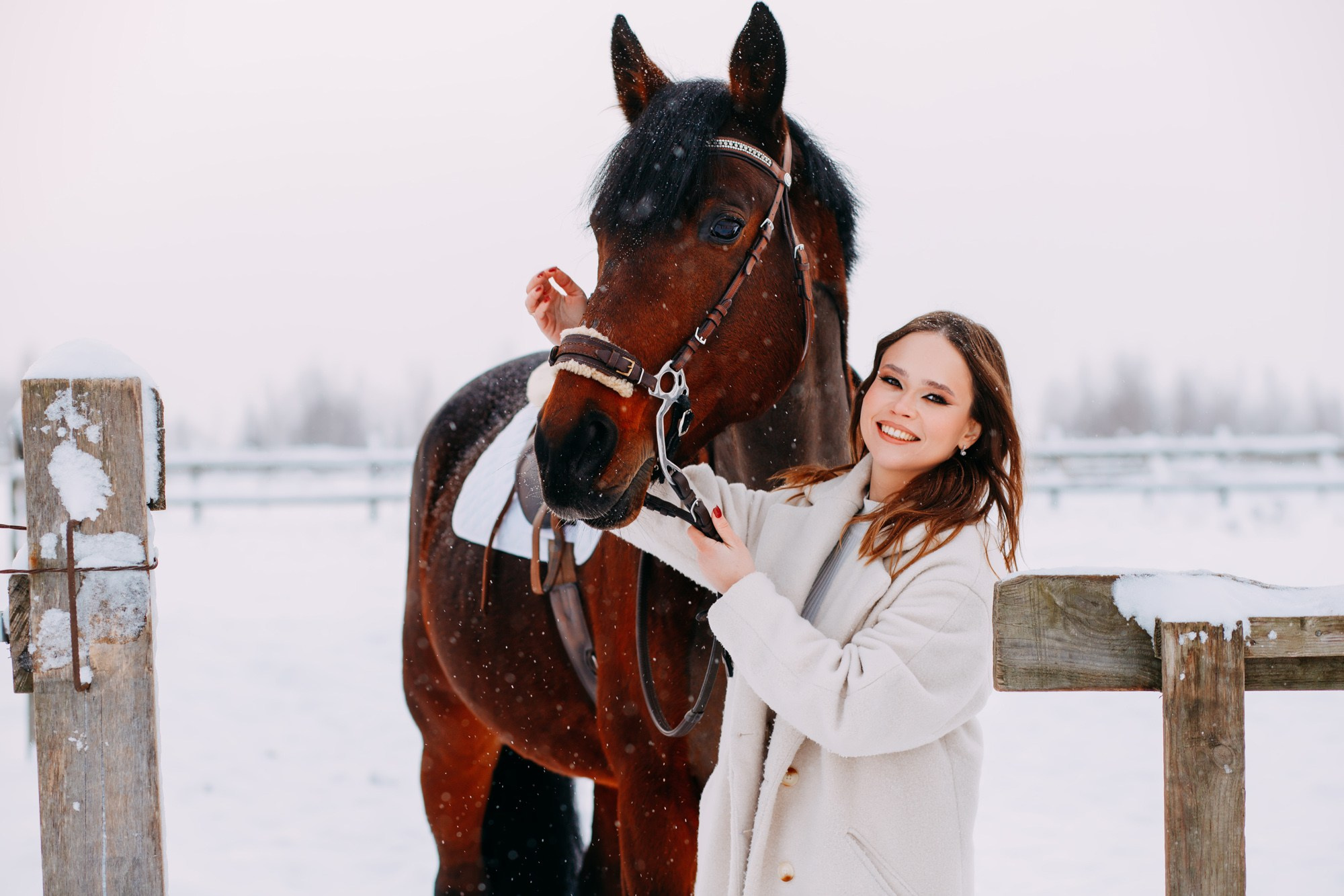 Зимняя фотосессия с лошадкой. Фотограф в Санкт-Петербурге Alina Film