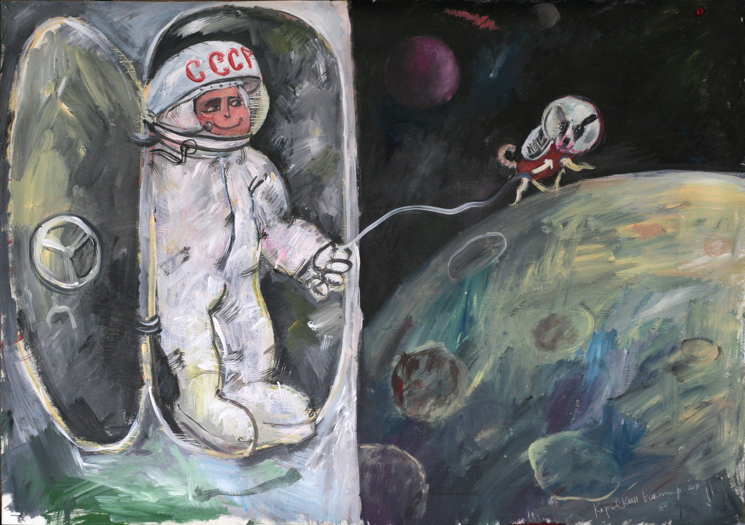 "ГАГАРИН И СТРЕЛКА"
бум., акрил, А1
2011