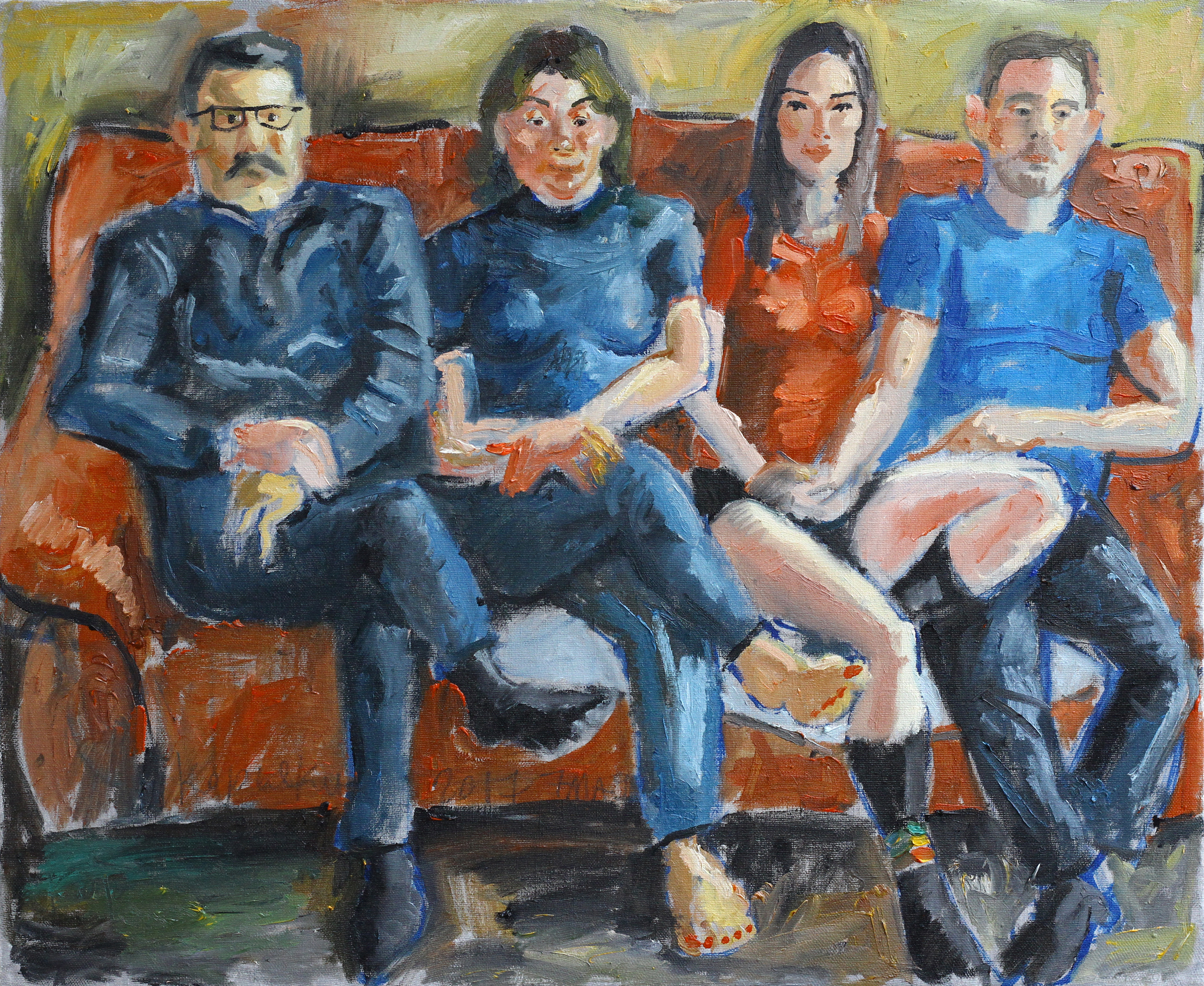 Семейный портрет Ильиных.
Холст, масло