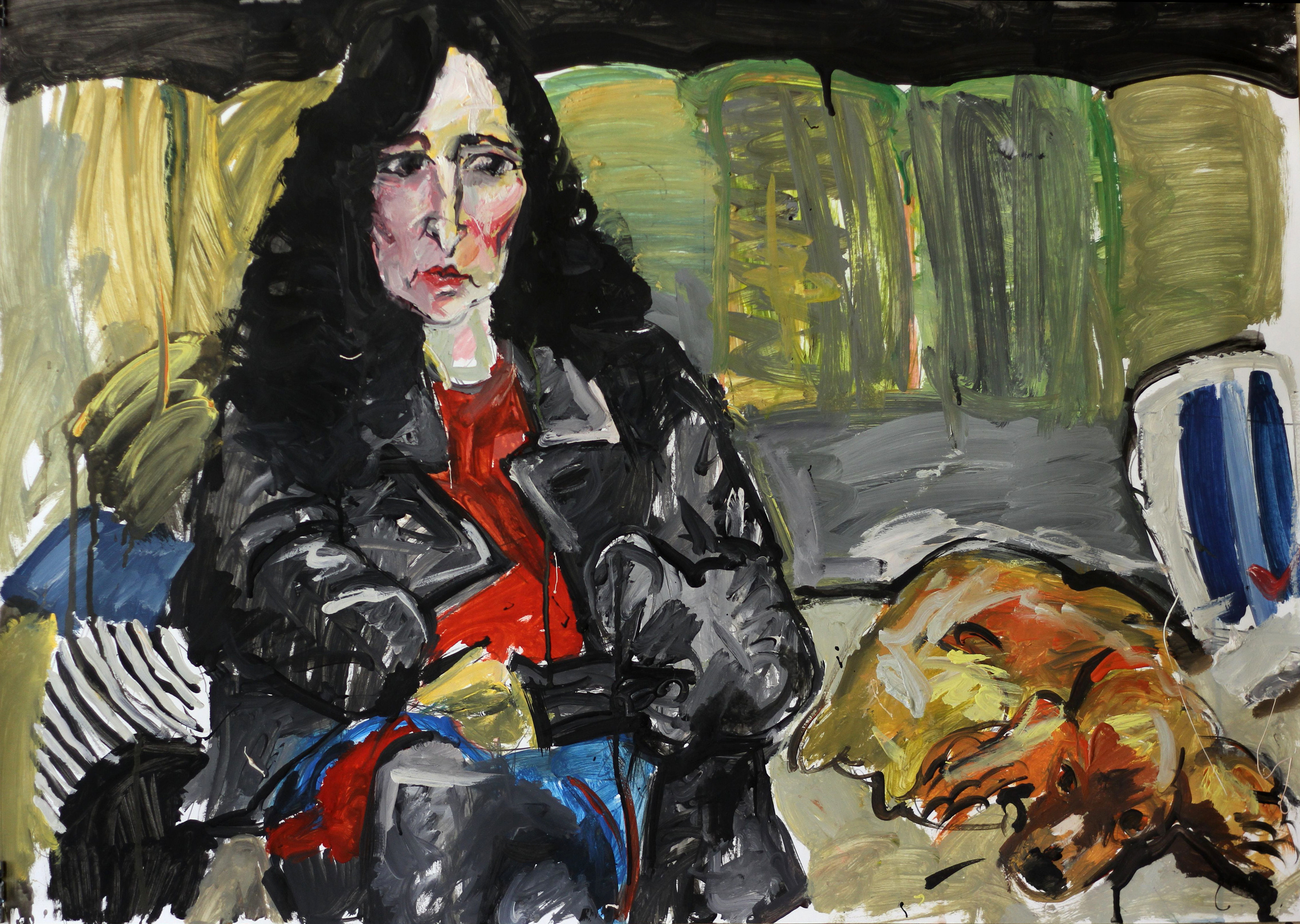 Двойной портрет Нелли Гращенковой и Джессики.
Бумага, акрил
