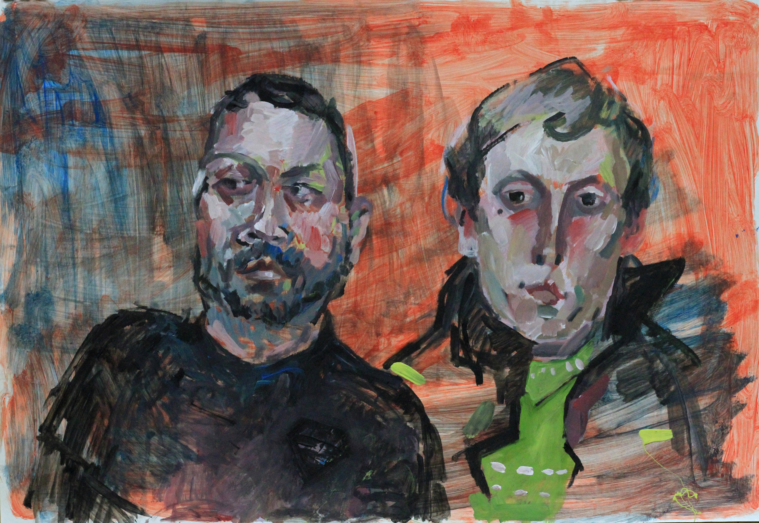 Двойной портрет Владимира и Анатолия.
Бумага, акрил