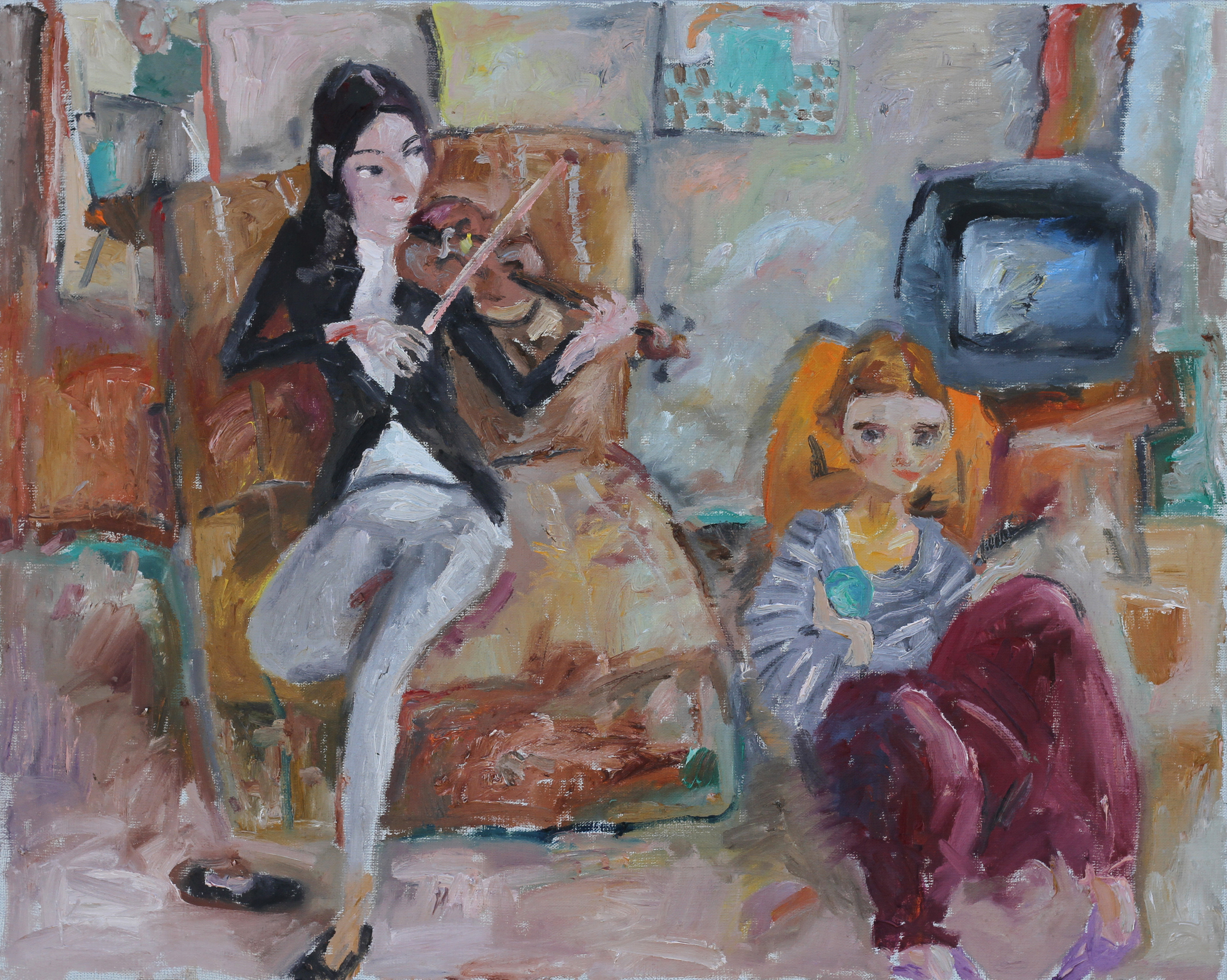 Лика и Вика.
Холст, масло