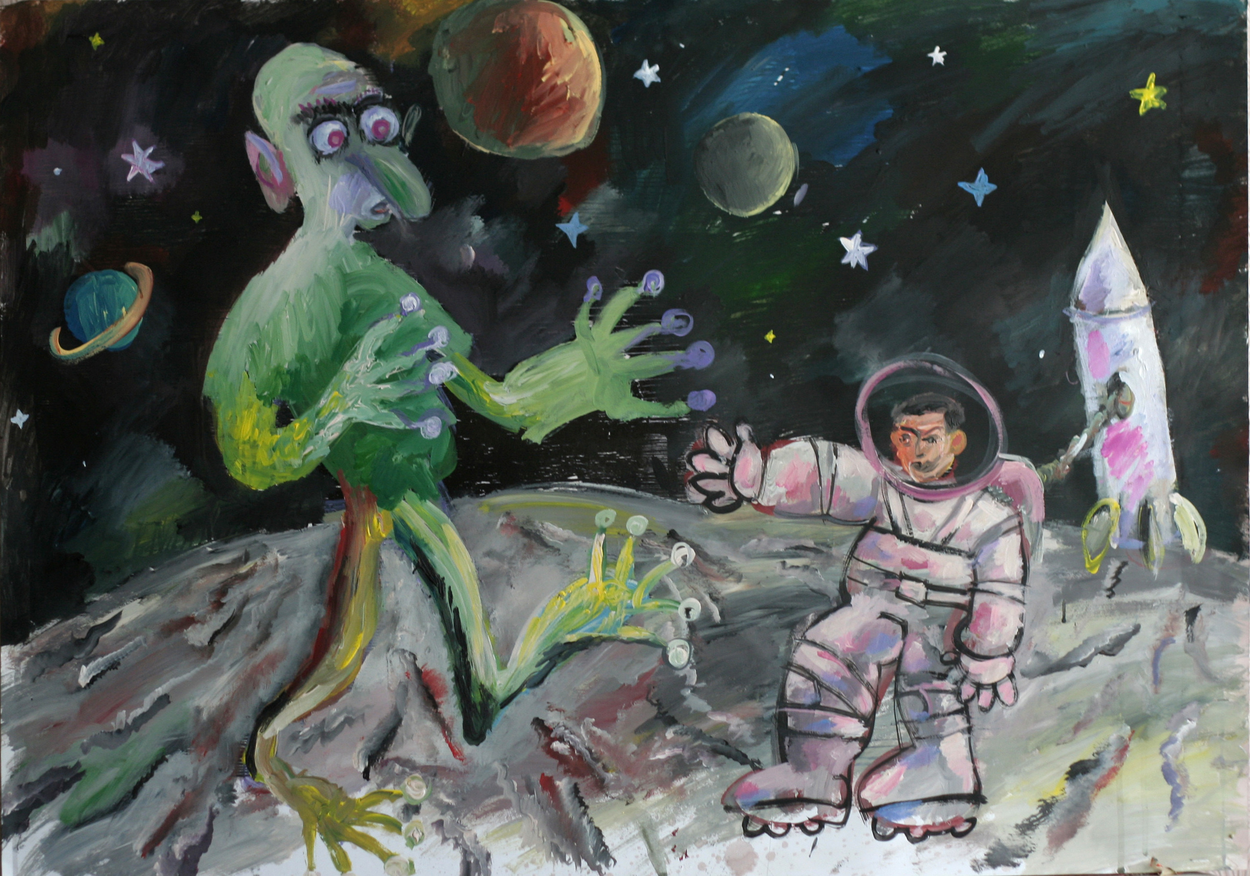 "ПРИВЕТ, ЗЕЛЕНЫЙ!"
бум, акрил, А1
2011