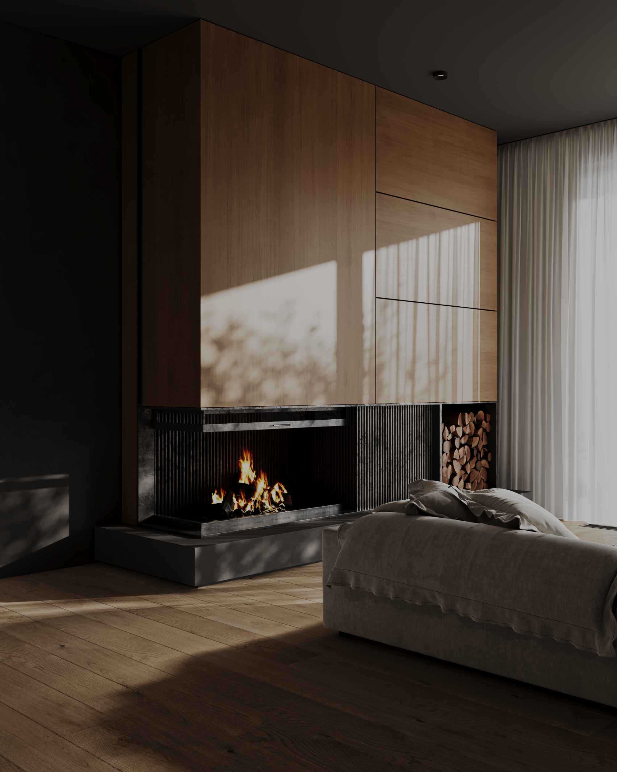 Black House Living room. Чуткий 3D визуализатор Татьяна Дроздова