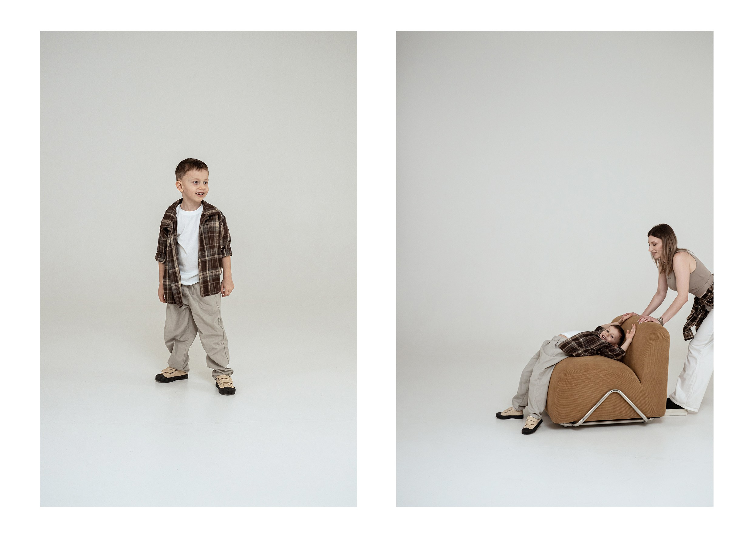 Mother and son photo shoting