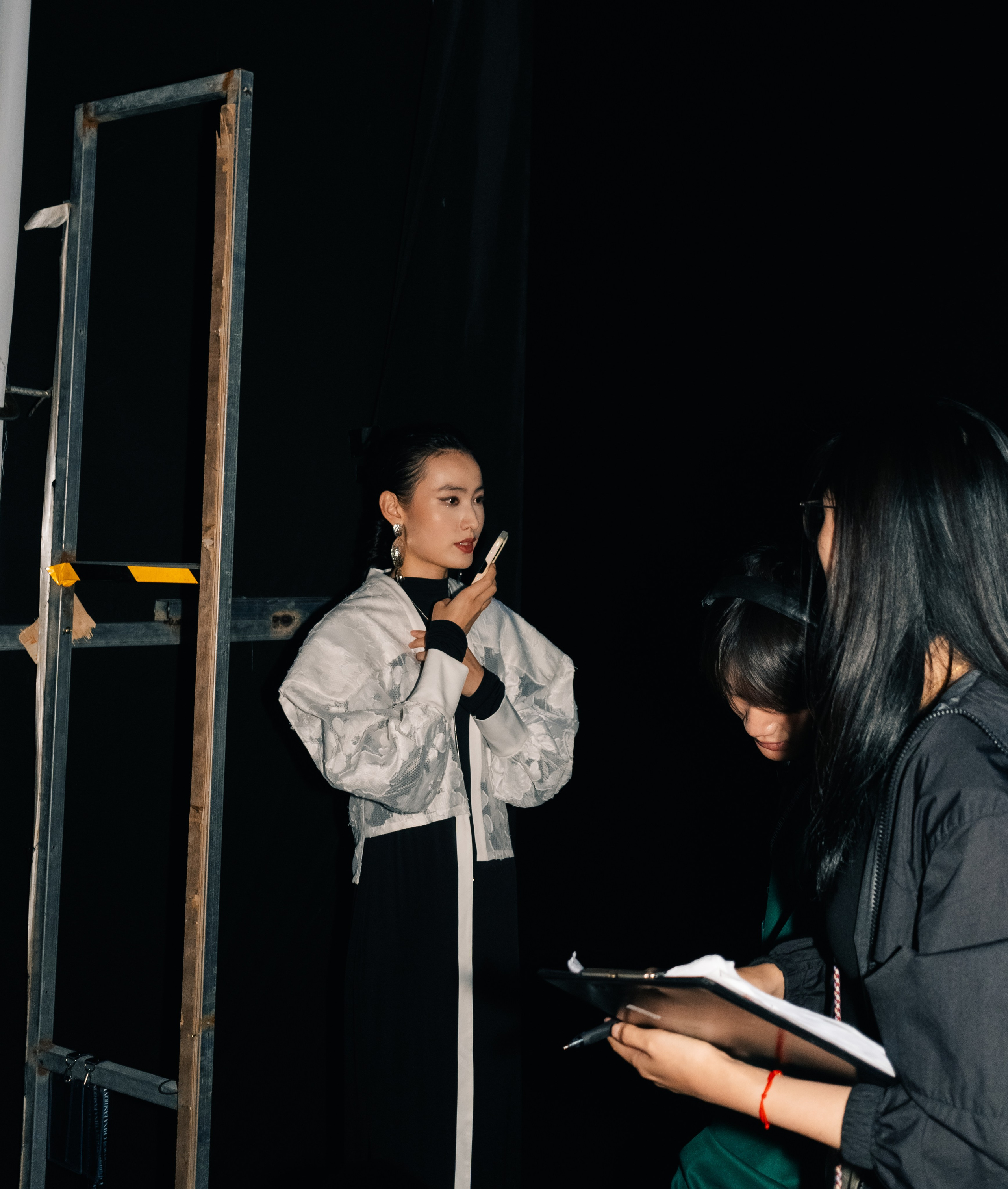 Backstage at Beijing Fashion
